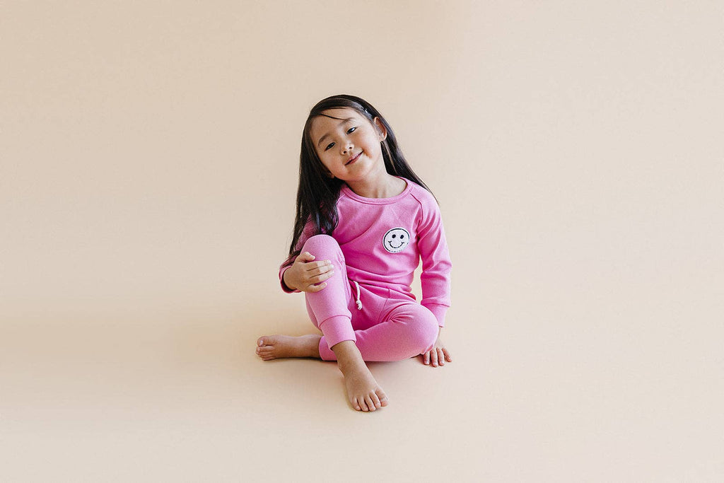 Lucky Panda Kids Lounge Set - Smiley Bubble Gum