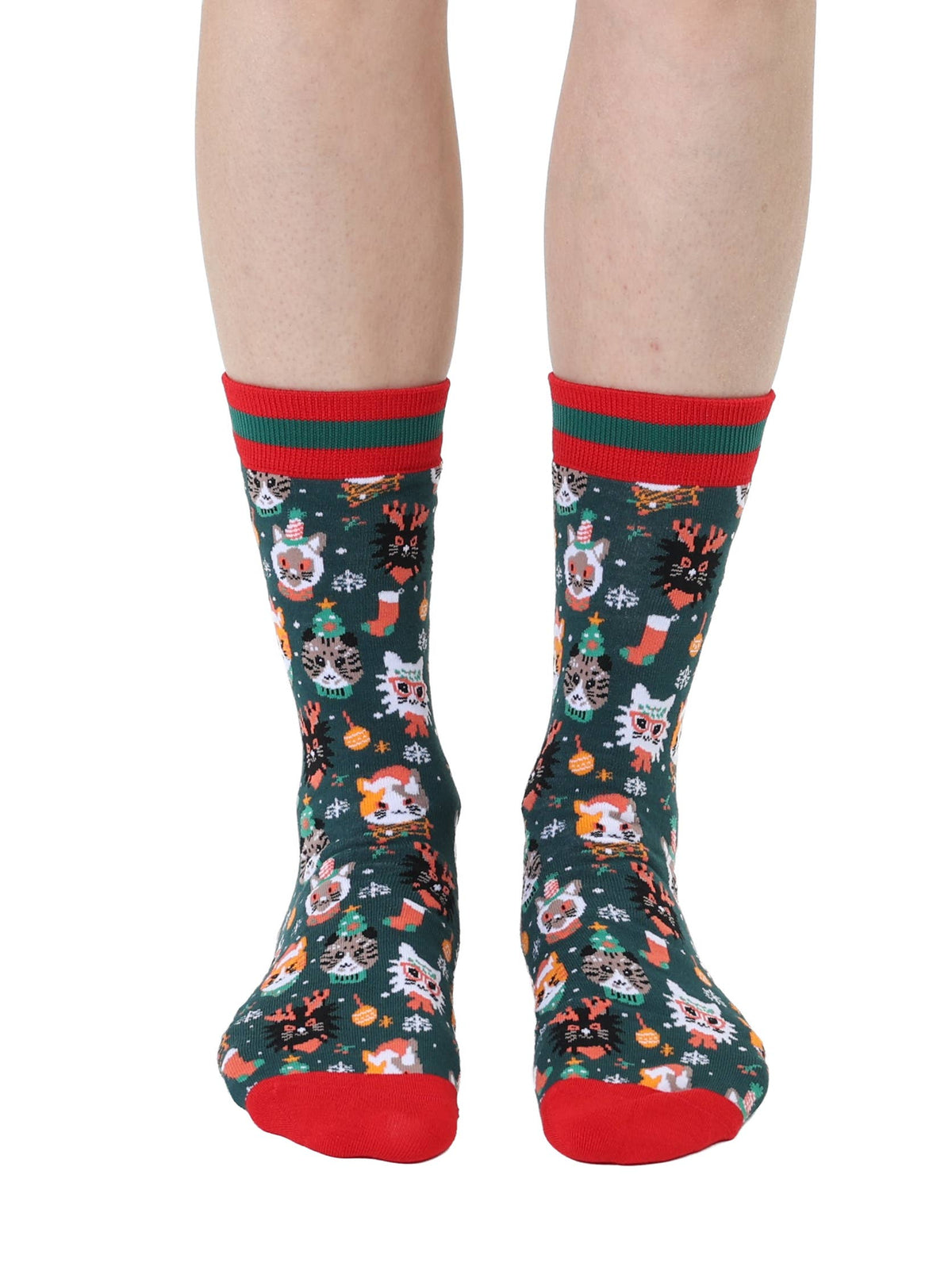 Living Royal Crew Socks - Festive Cats (Adult)