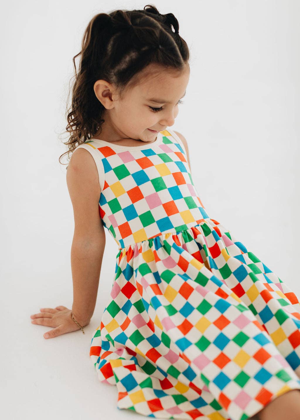 Good Apples Kids Sleeveless Twirl Dress - Party Checkers
