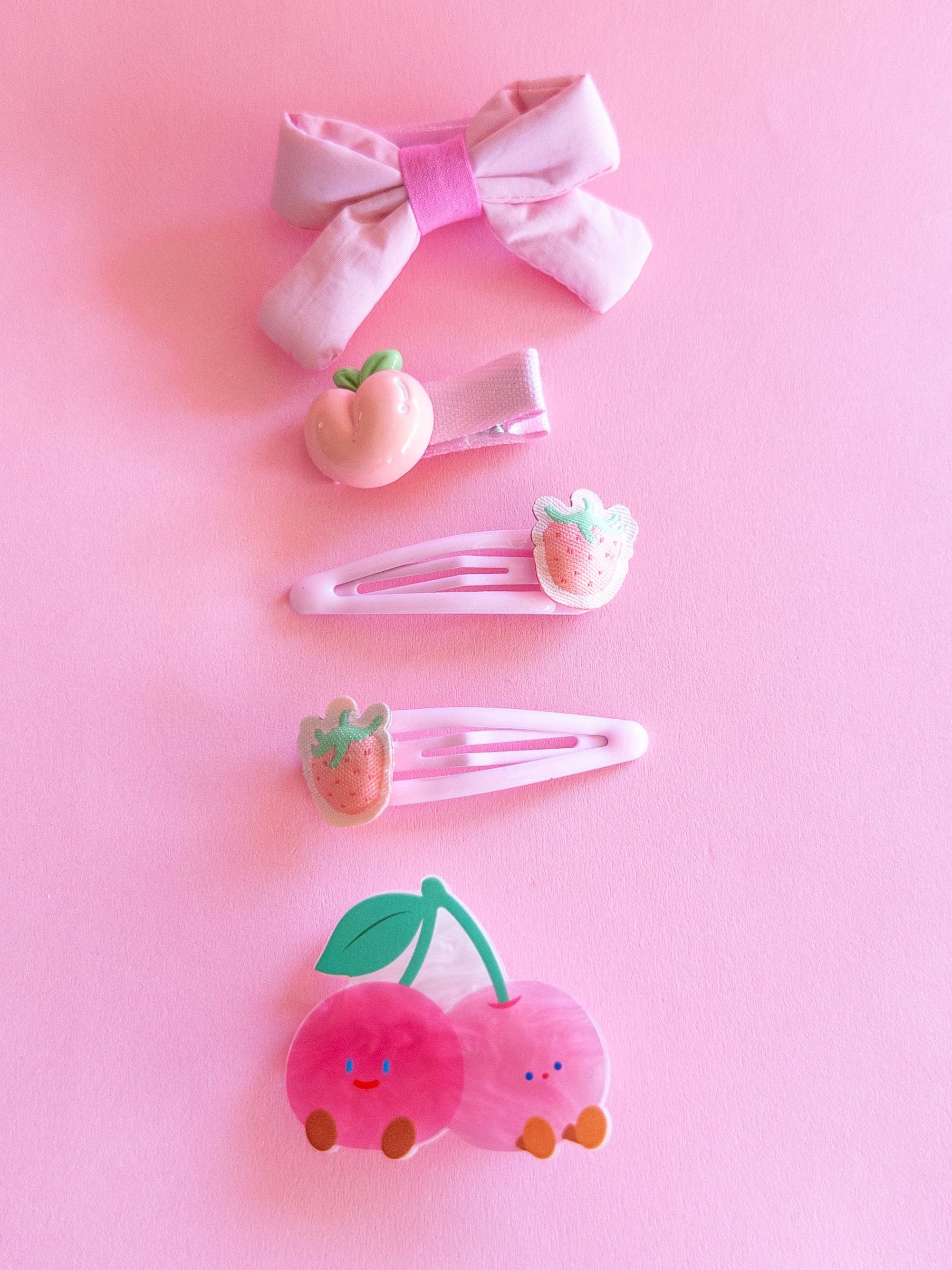 Eggy Cakes - Twin Cherries Puffy Bow Set