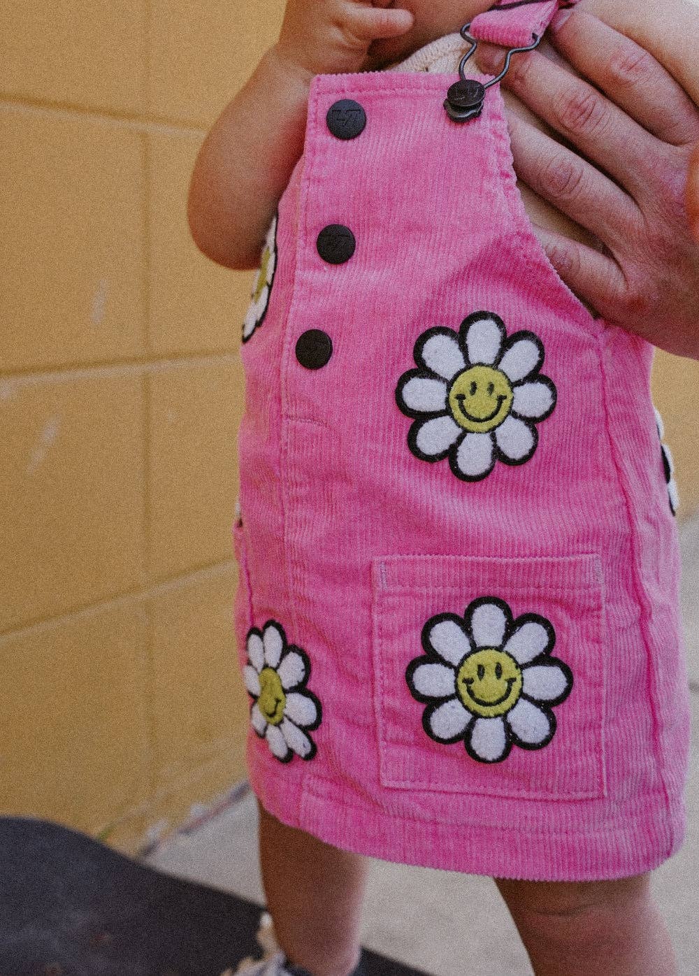 Little Trouble - Little Bloomer Pink Corduroy Dress