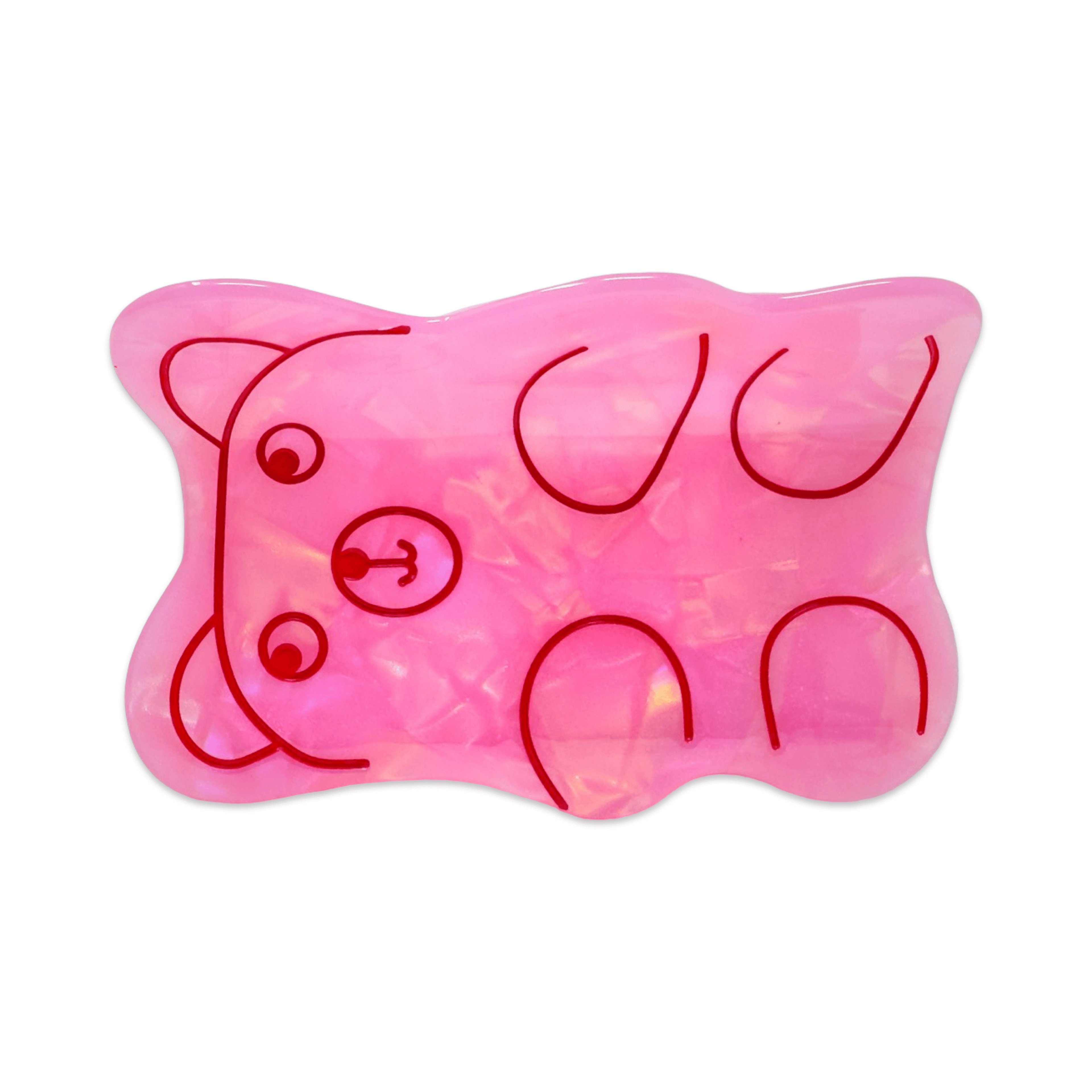 Jenny Lemons Hair Claw Clip - Pink Gummy Bear (Large)