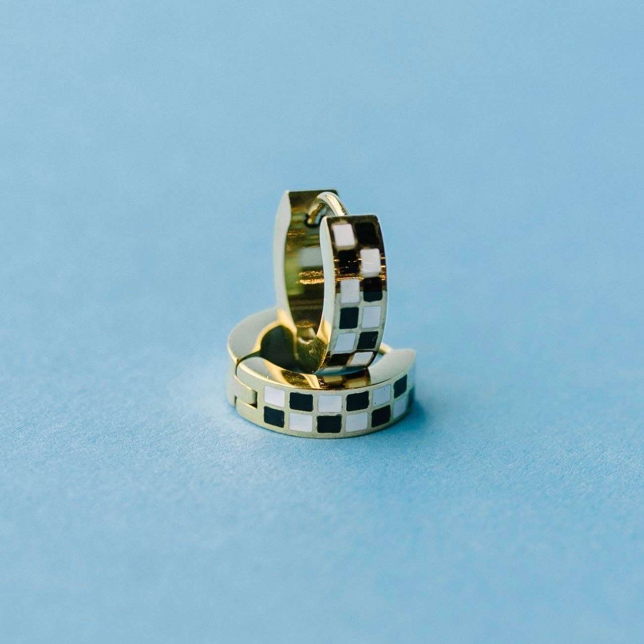 Pierced Co - Black/White Checkered Huggies