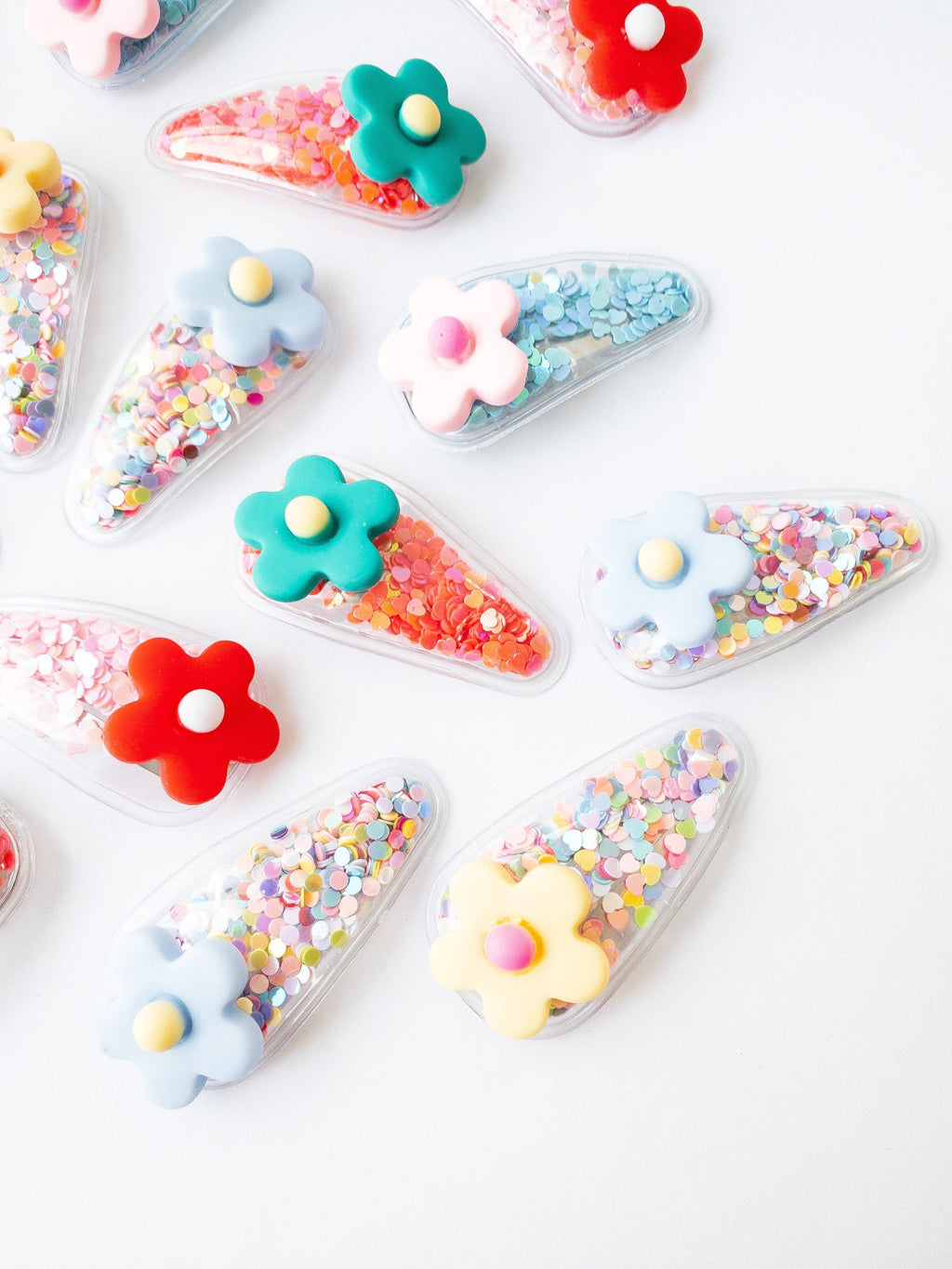 Eggy Cakes - Flower Confetti Shaker Hair Clips