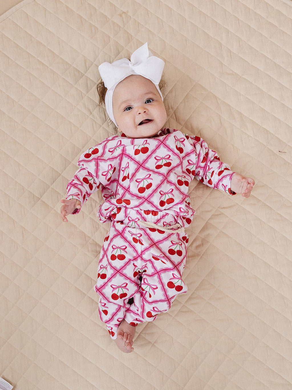 Lucky Panda Kids Jogger Set - Cherry Bow