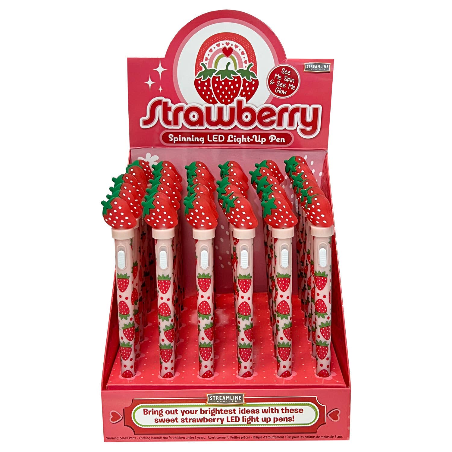 Streamline - Strawberry Spinning LED Light-Up Pen