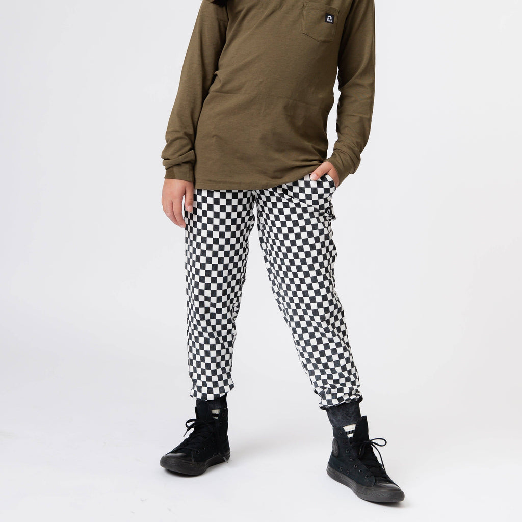 RAGS - Essentials Relaxed Fit Joggers - Black & White Mini Check