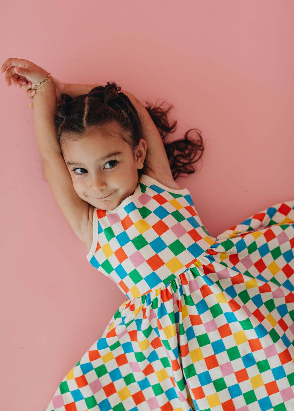 Good Apples Kids Sleeveless Twirl Dress - Party Checkers
