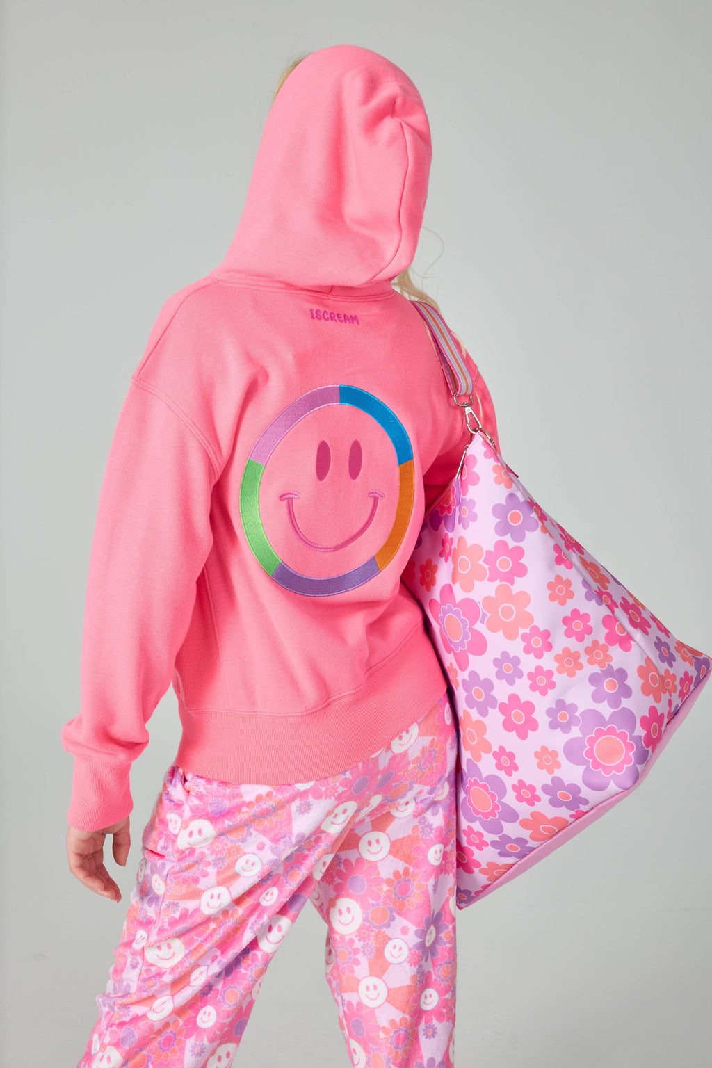 Iscream Hooded Sweatshirt - Hot Pink Smile