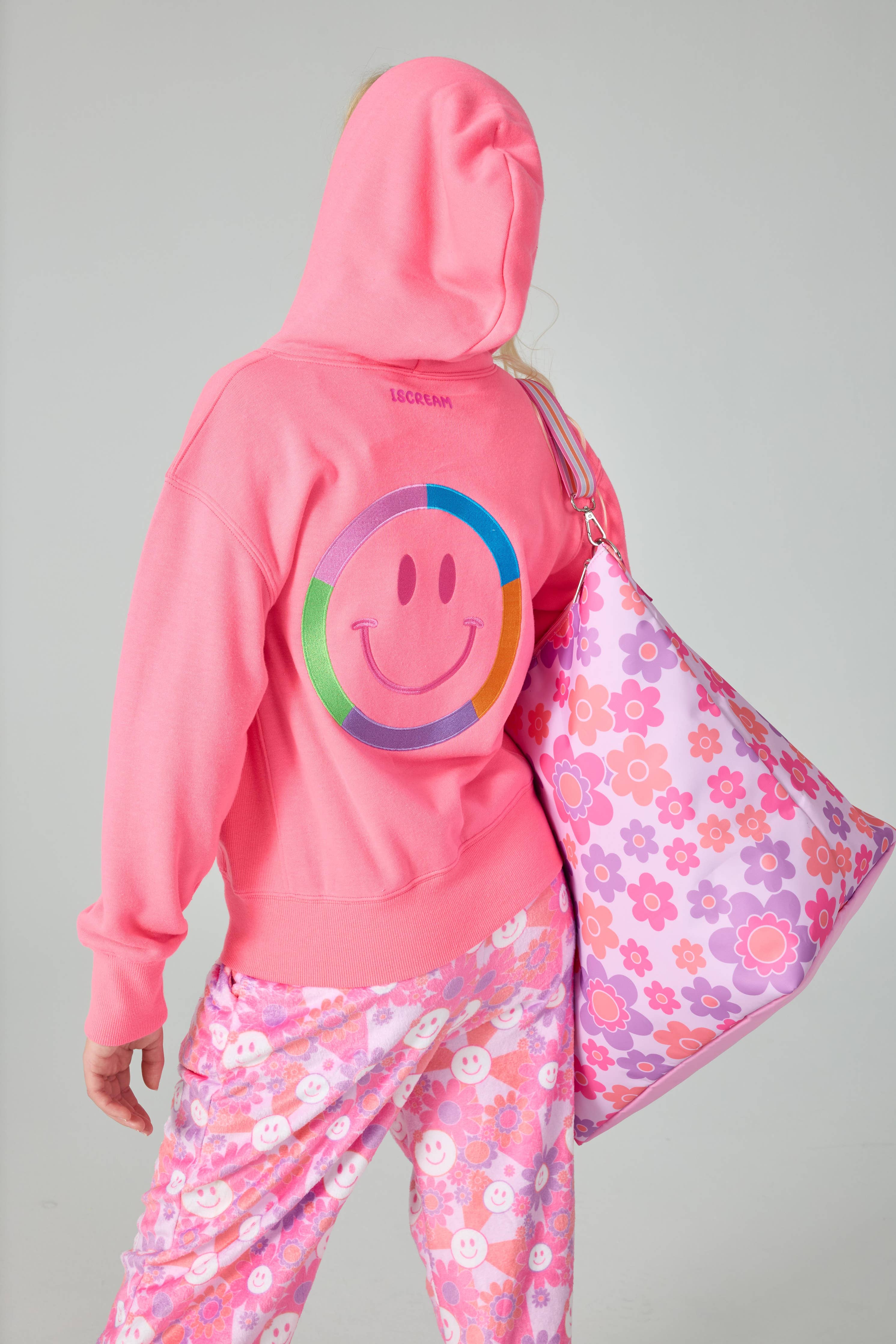 Iscream Hooded Sweatshirt - Hot Pink Smile