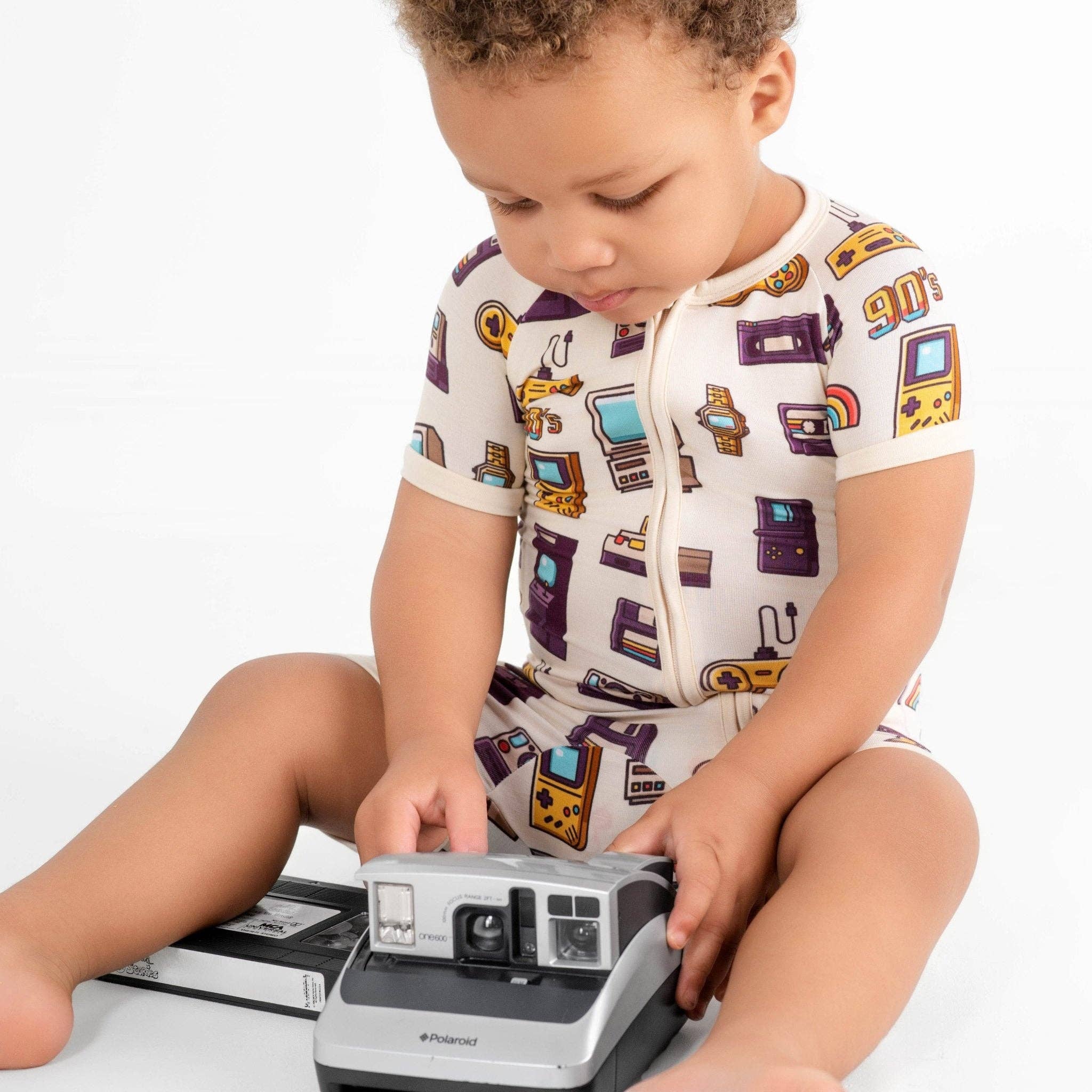 Jammie Session Bamboo Short Romper - 90's Retro