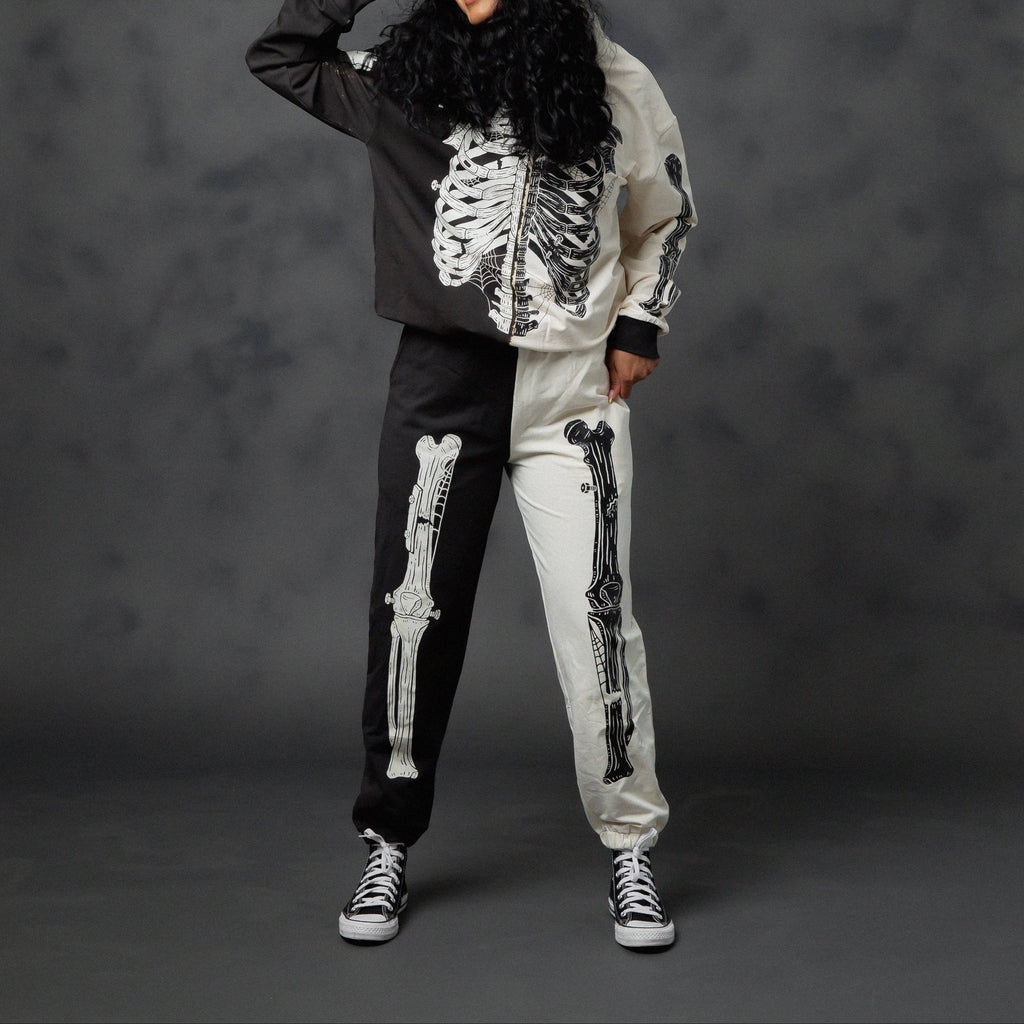 RAGS - Adult Unisex Joggers - Black & White Skelly