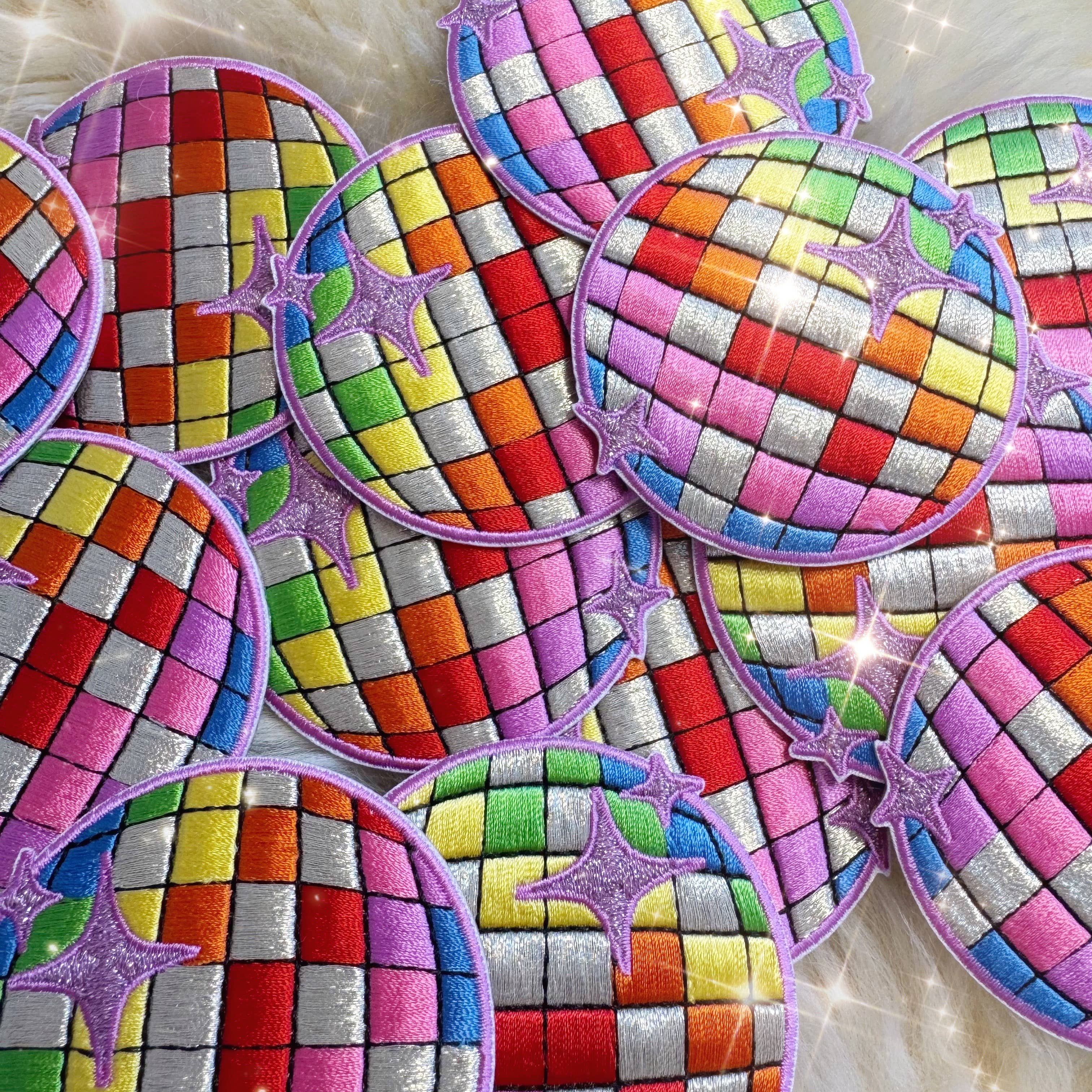 Wildflower + Co. Patch - Rainbow Disco Ball