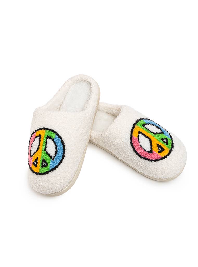 Living Royal Slippers - Multi-Colored Peace Sign