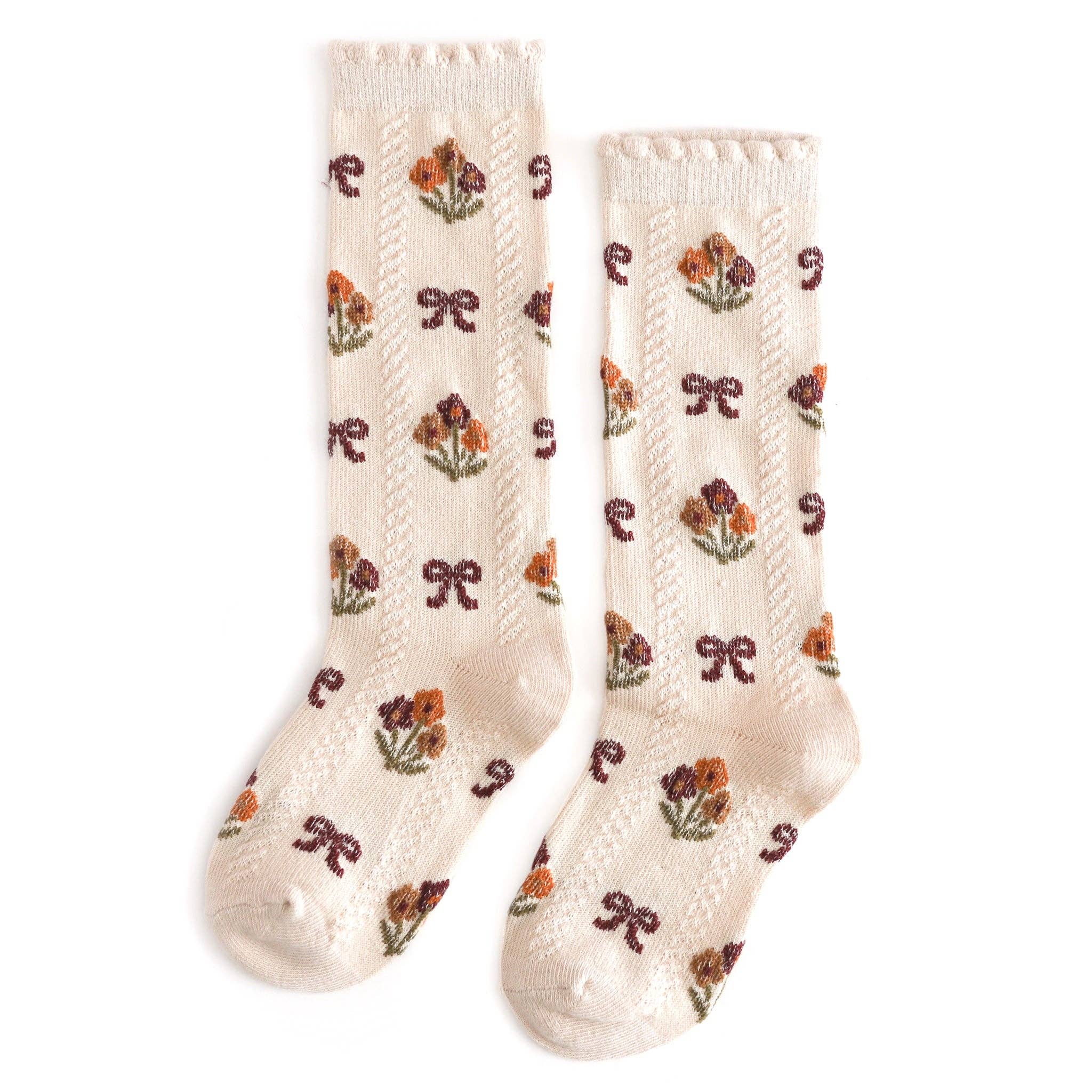 Little Stocking Co. Knee High Socks - Vanilla Floral