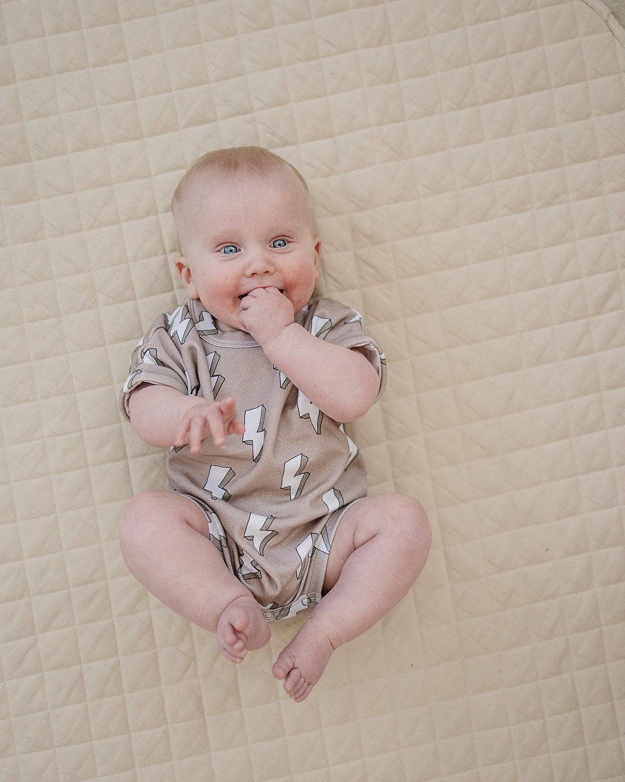 Lucky Panda Kids - Cotton Romper - Electric Beige