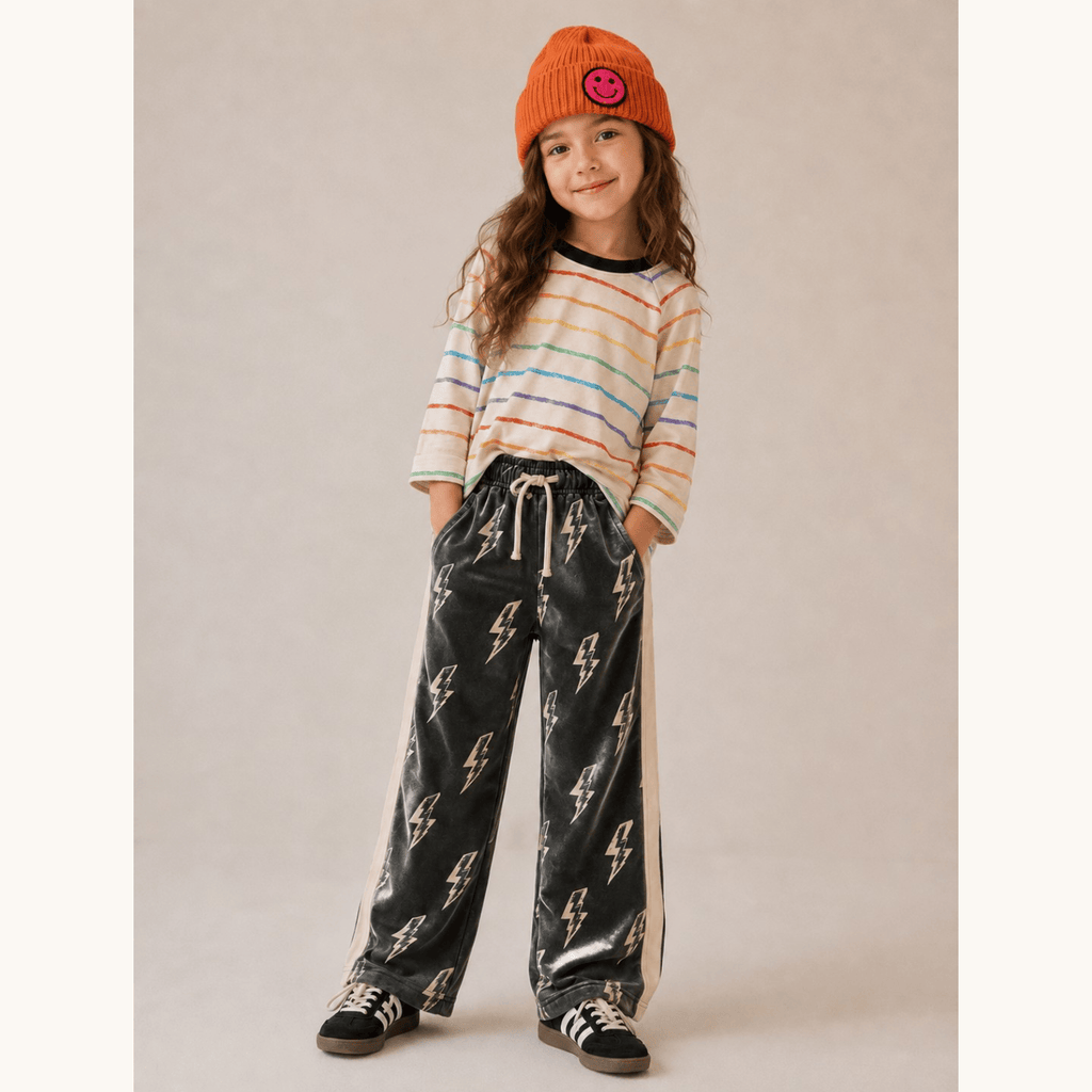 Best Day Ever Kids - Thunderbolt Velvet Retro Sweat Pant