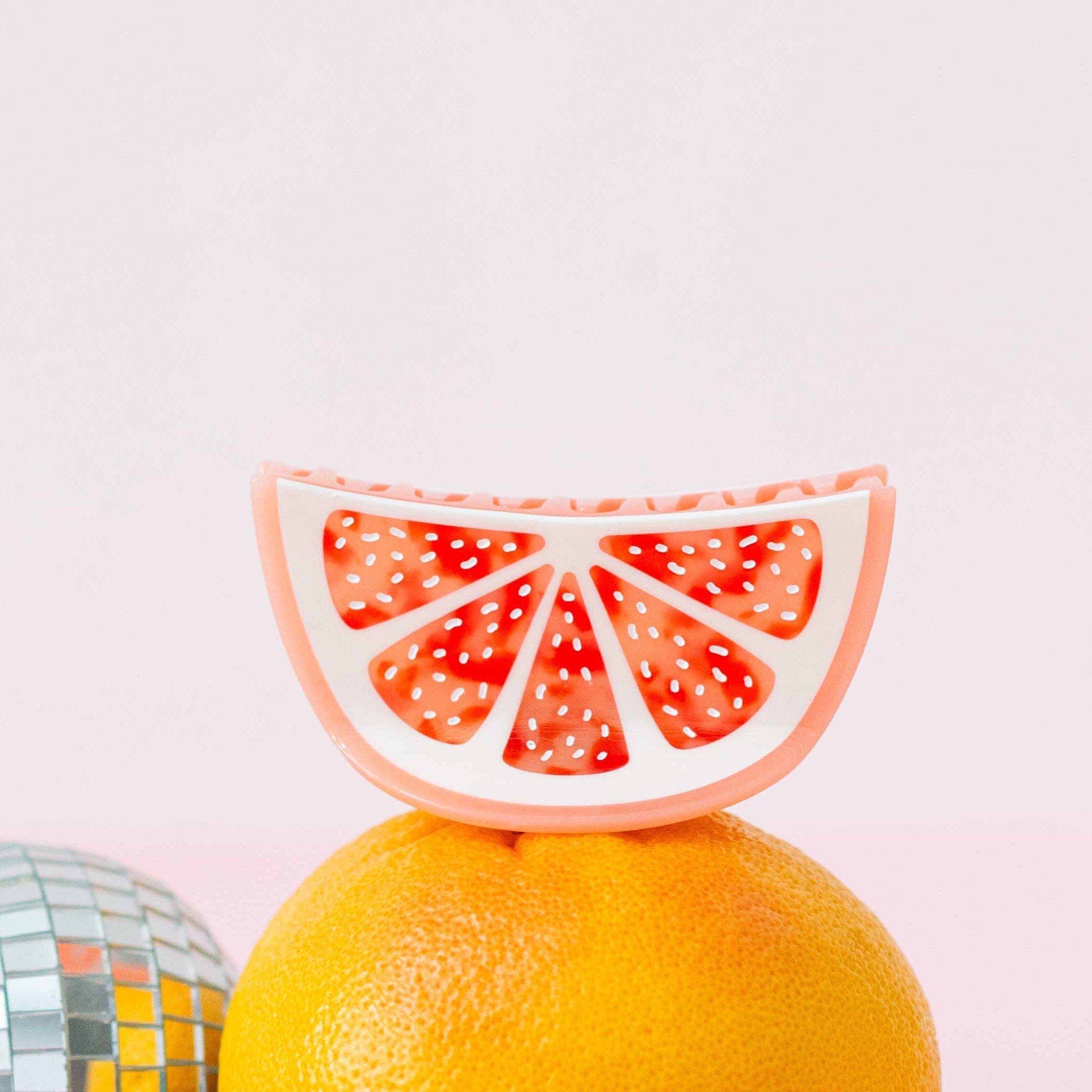 Jenny Lemons Hair Claw Clip - Large Grapefruit Slice