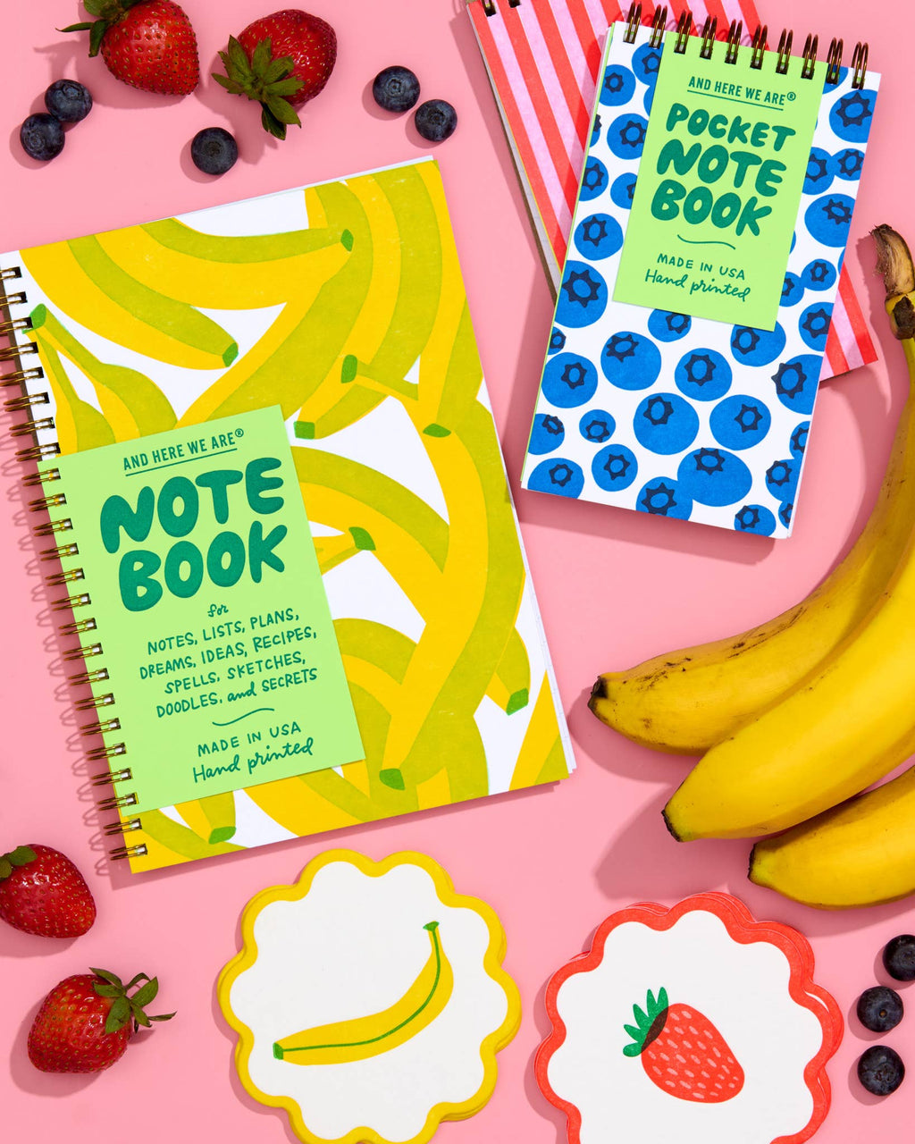 And Here We Are Spiral Notebook - Banana