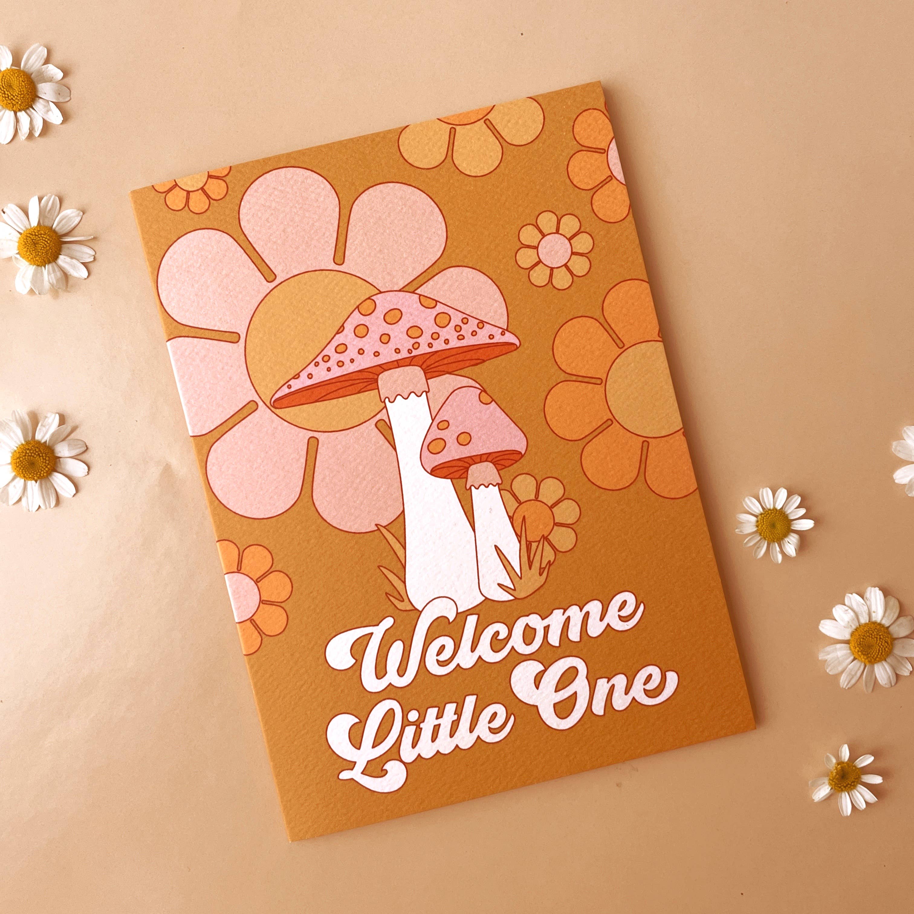 Sunshine Studios Greeting Card - Welcome Little One Mushrooms