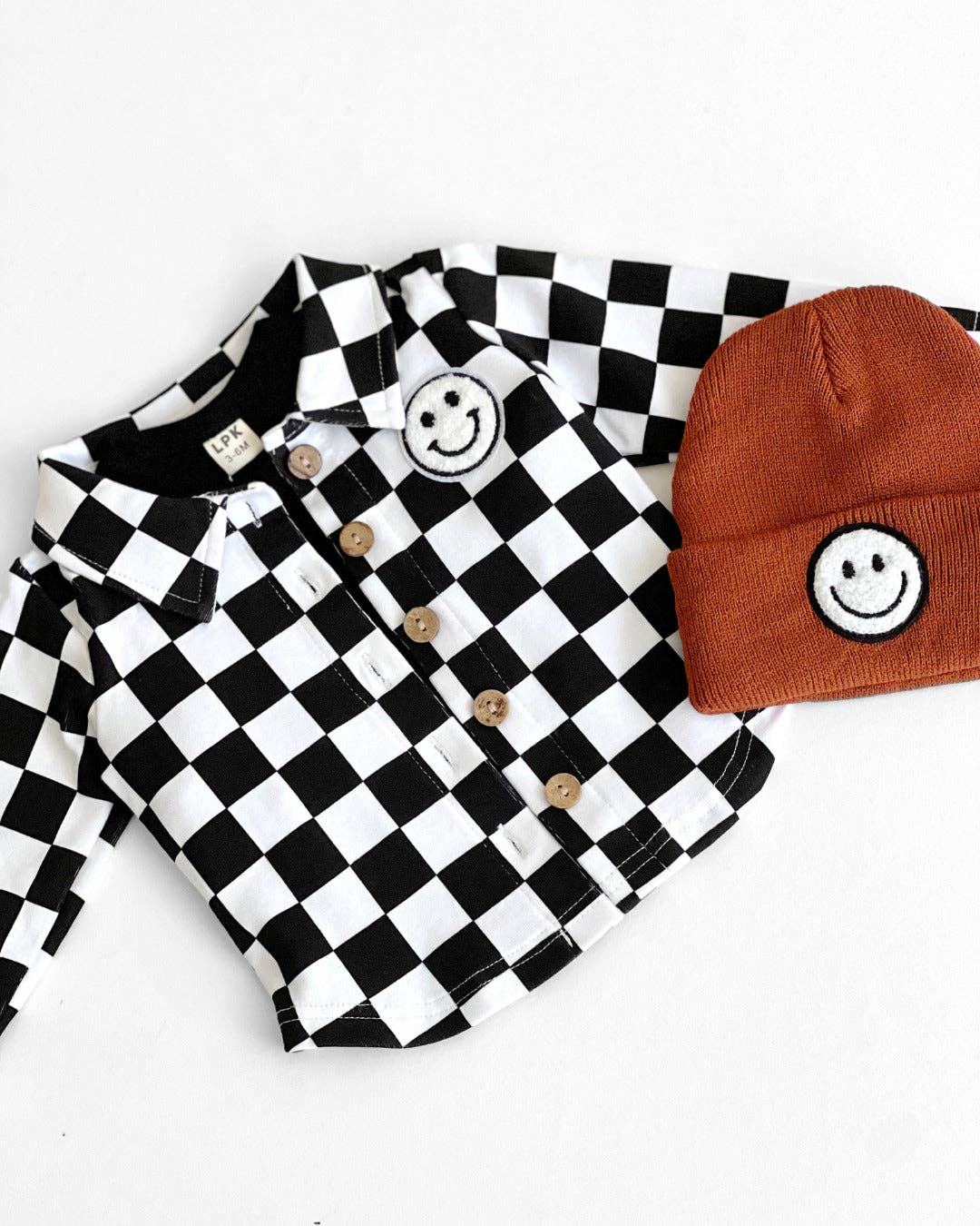 Lucky Panda Kids Smiley Beanie - Rust