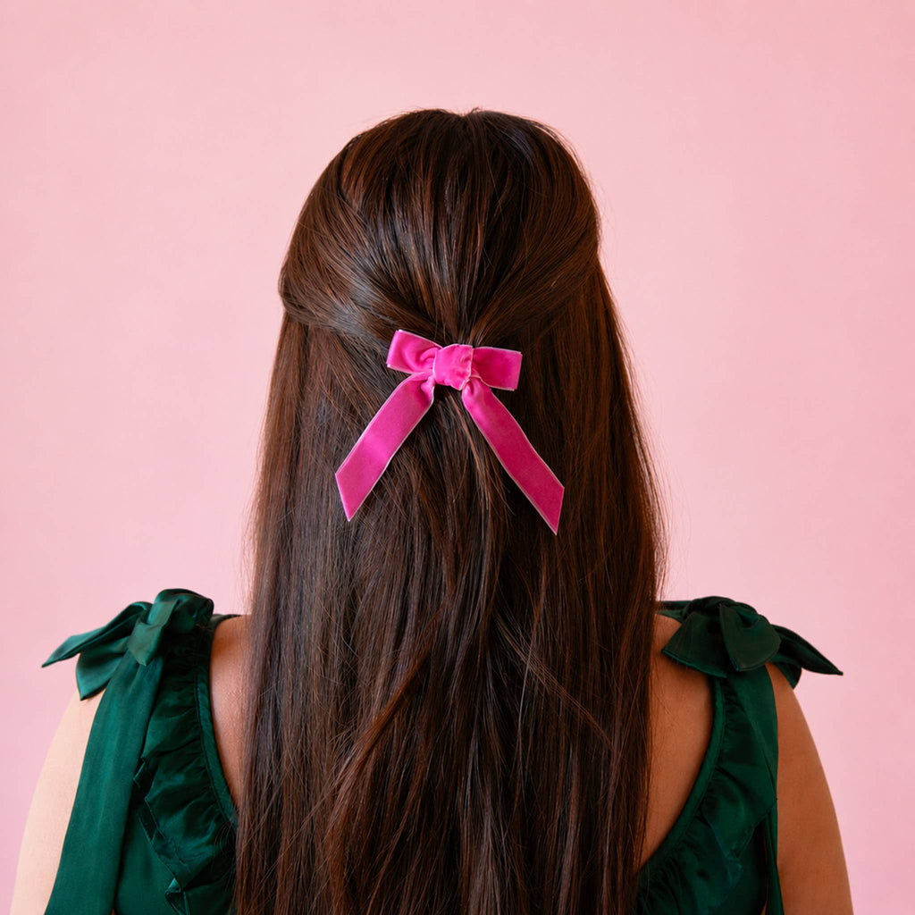 Sunshine Studios - Velvet Hair Bows (Pink)