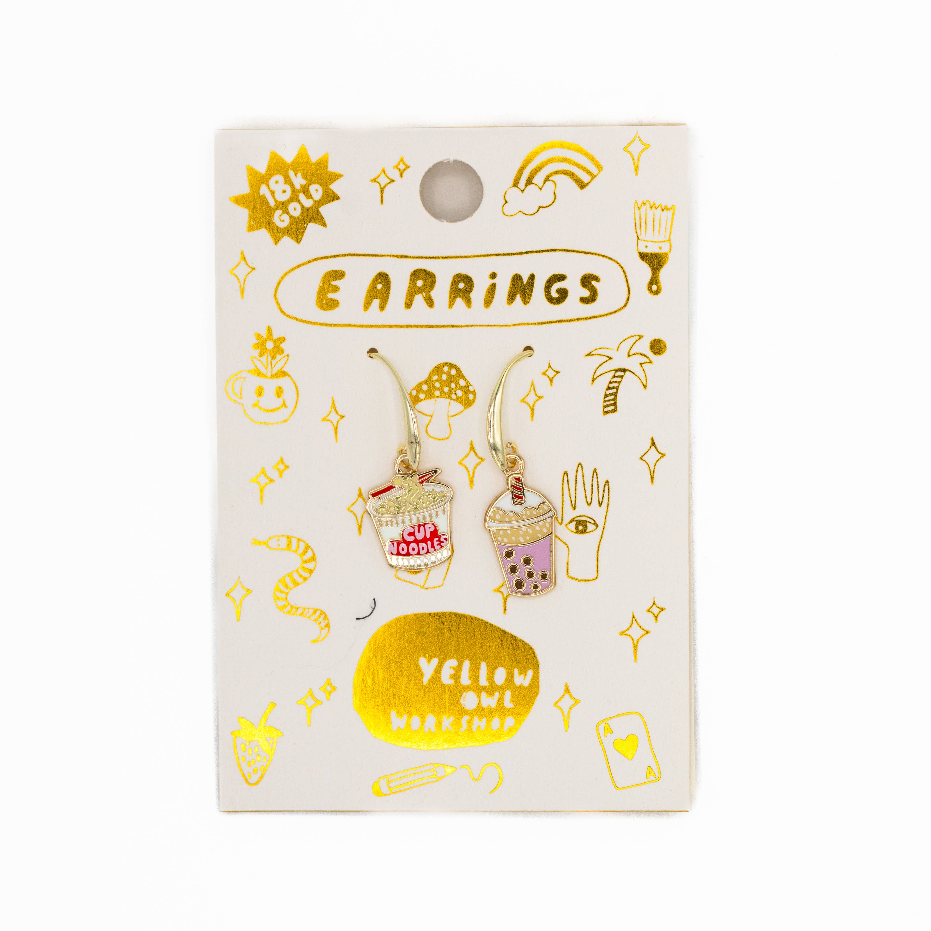 Yellow Owl Workshop - Ramen Noodles & Boba Tea Earrings