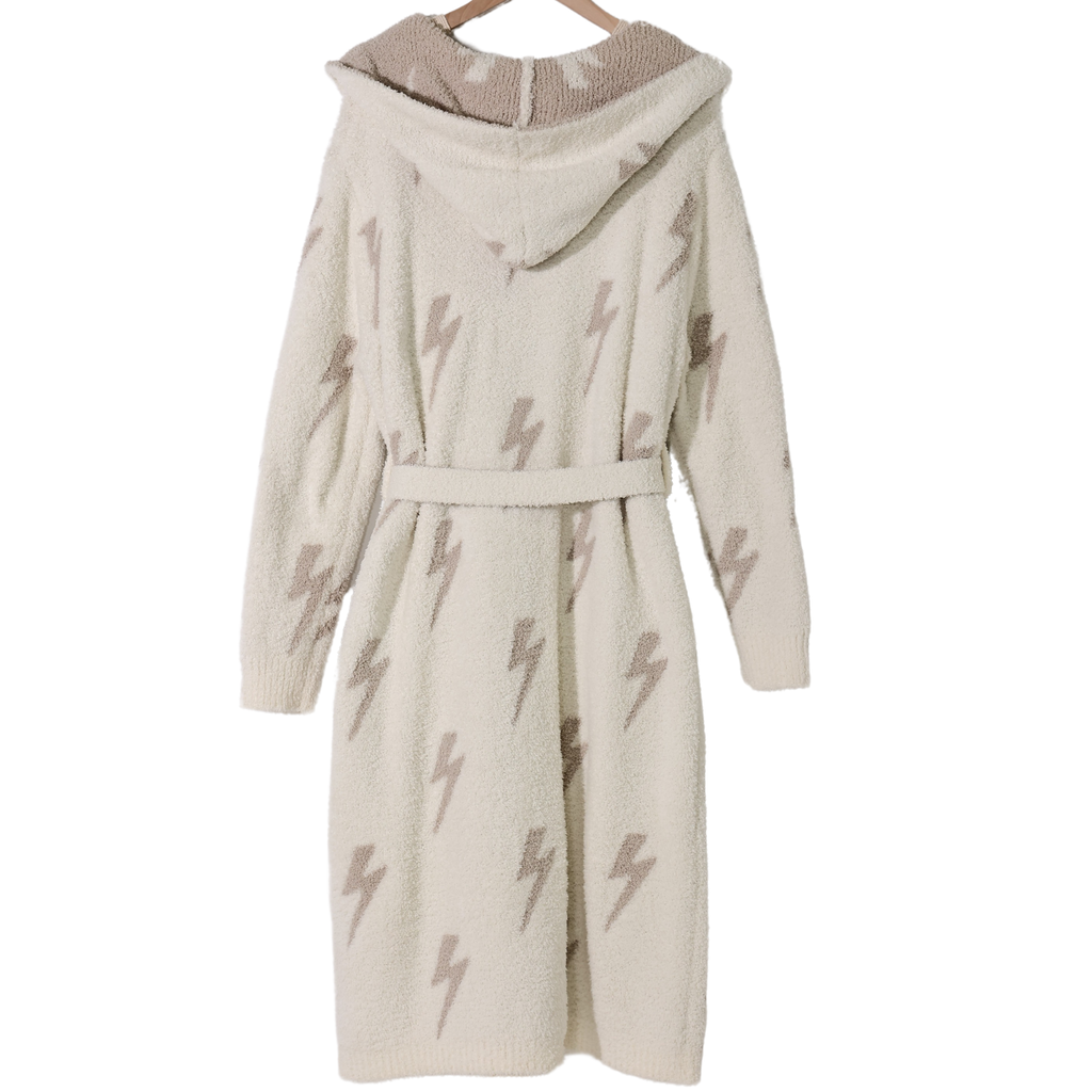 Local Beach Luxe Robe - Lightning Bolt (Sand/Cream)
