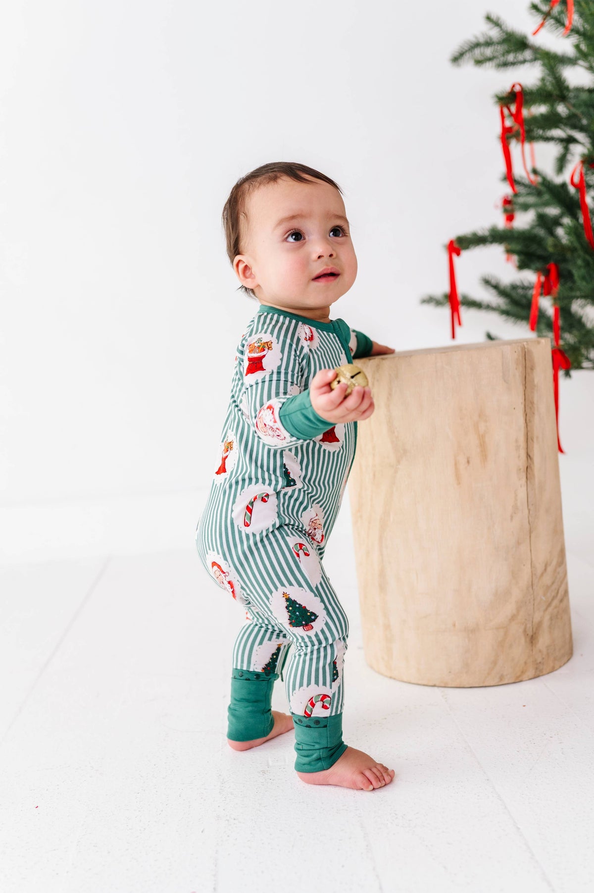 Kiki + Lulu Convertible Footie - Christmas Classic Stripe
