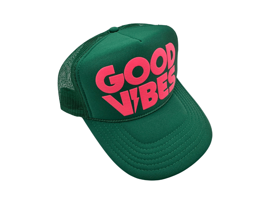 Local Beach Trucker Hat - Kelly Green Good Vibes
