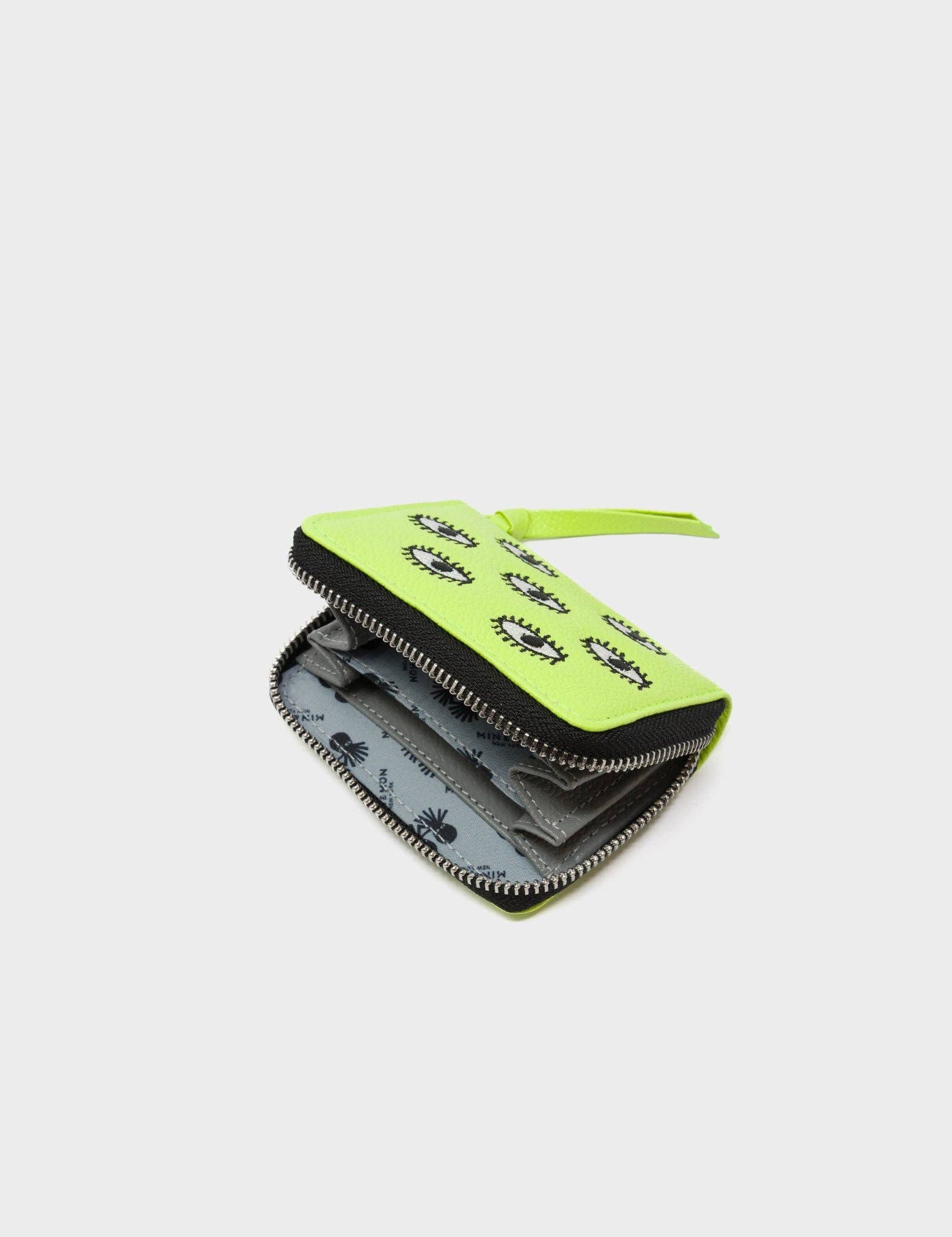 Min & Mon - Frodo Sharp Green Leather Zip Around Wallet - All Over Eyes