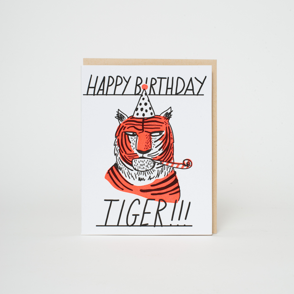 Egg Press Greeting Card - Happy Birthday Tiger