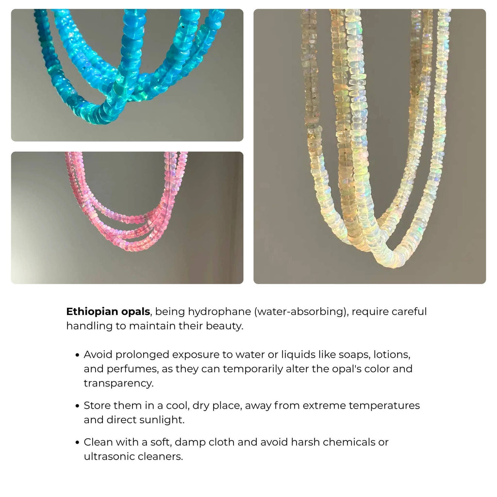 Anokhi Green Handmade Gemstone Necklace - Purple Ethiopian Opal
