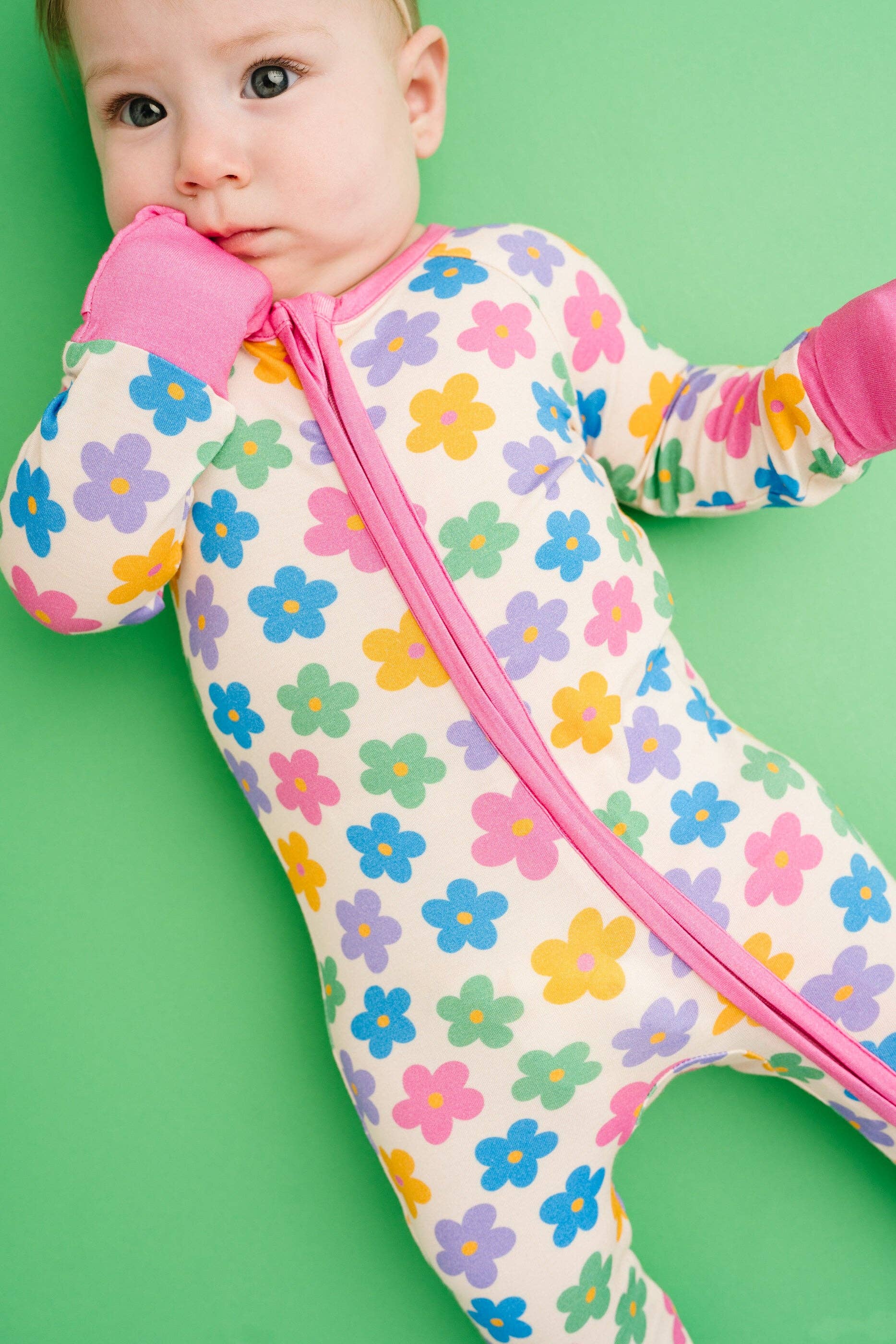 Little One Shop Bamboo Convertible Romper - Retro Flower