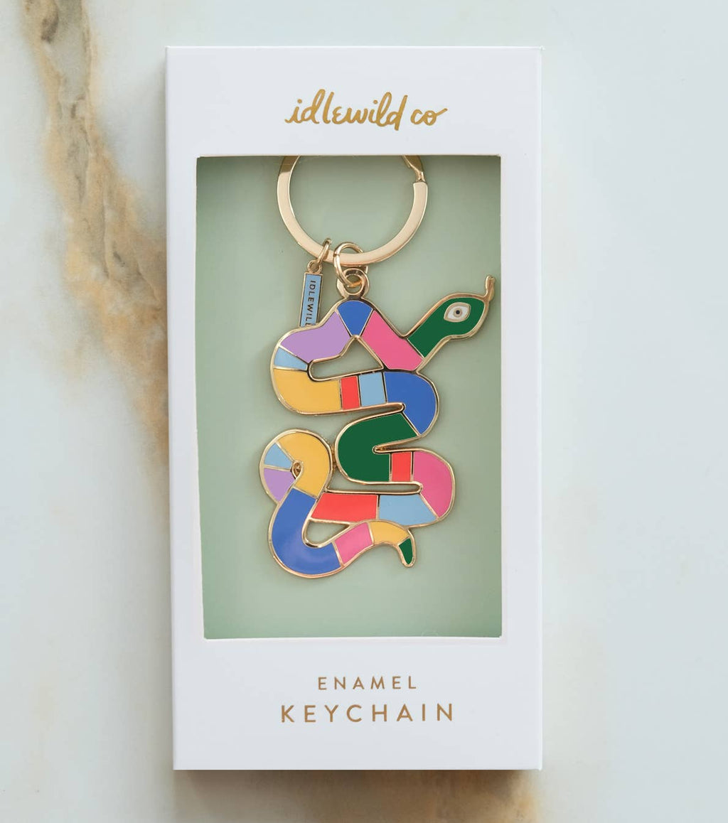 Idlewild Co. Enamel Keychain - Rainbow Snake