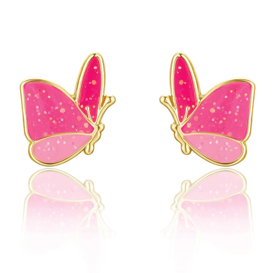 Girl Nation Earrings - Glitter Butterfly