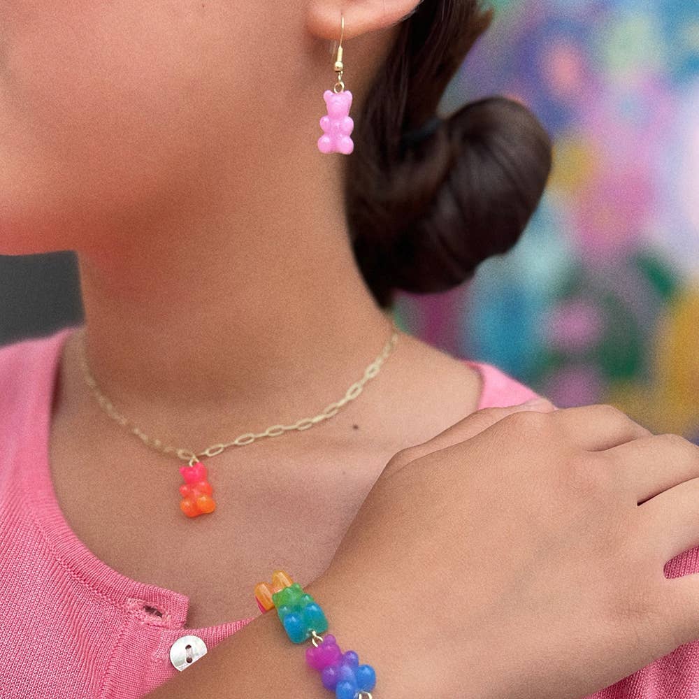 Top Trenz Inc - Lil Bear Thang Bracelet - Pastel Glitter Colors