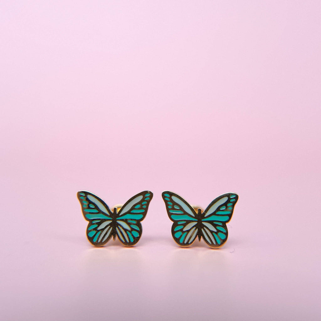 Desert Peach - Butterfly Stud Earrings