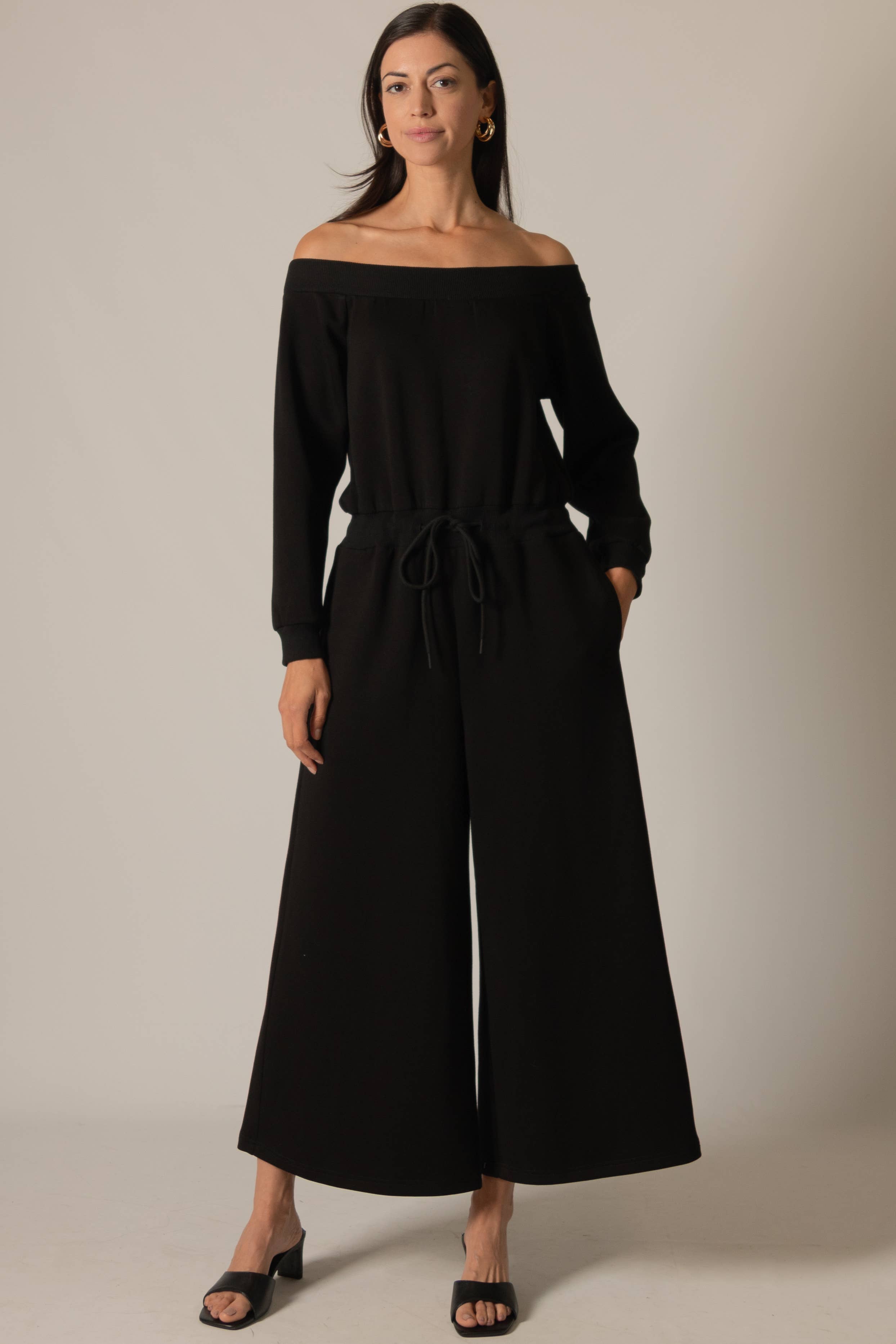 P. CILL Women's "Butter Modal" Ribbed Jumpsuit - Black