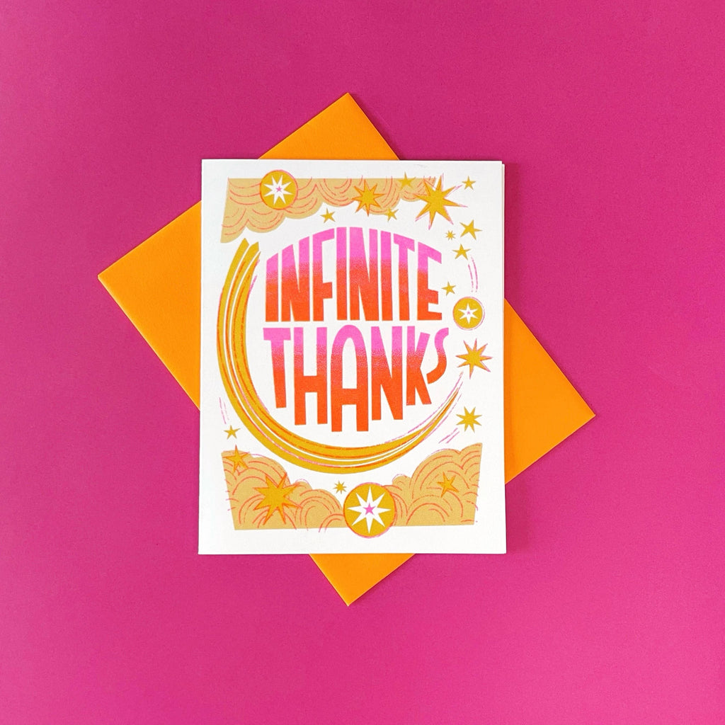 Pier Six Press Risograph Greeting Card - Infinite Thanks