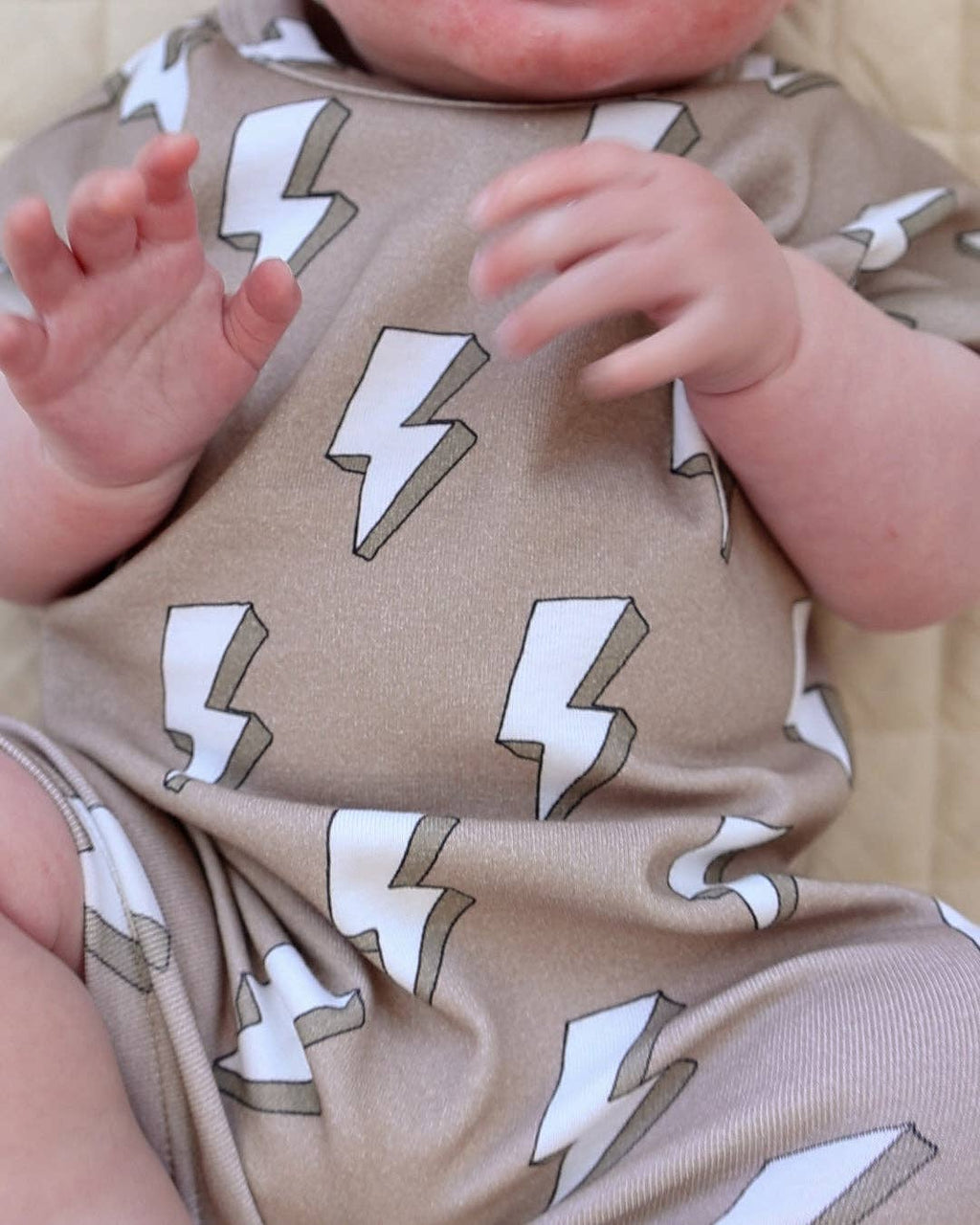 Lucky Panda Kids - Cotton Romper - Electric Beige
