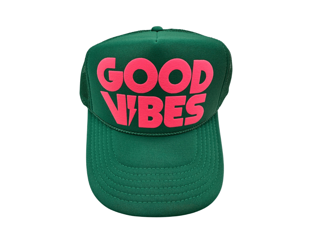 Local Beach Trucker Hat - Kelly Green Good Vibes