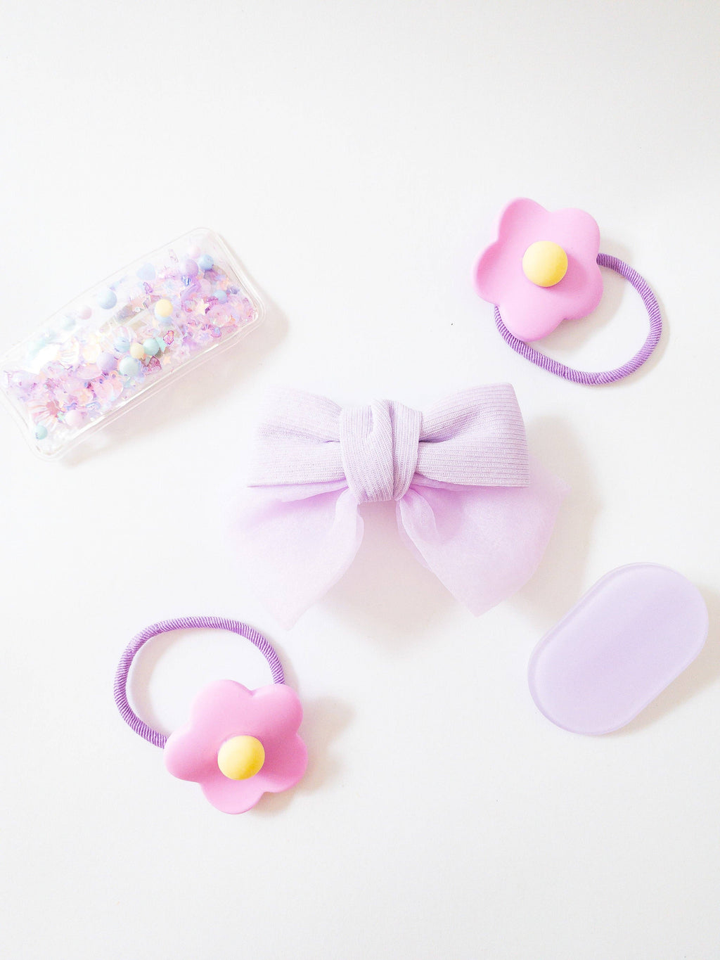 Eggy Cakes - Shay Bow and Confetti 5 Piece Hair Clip Set