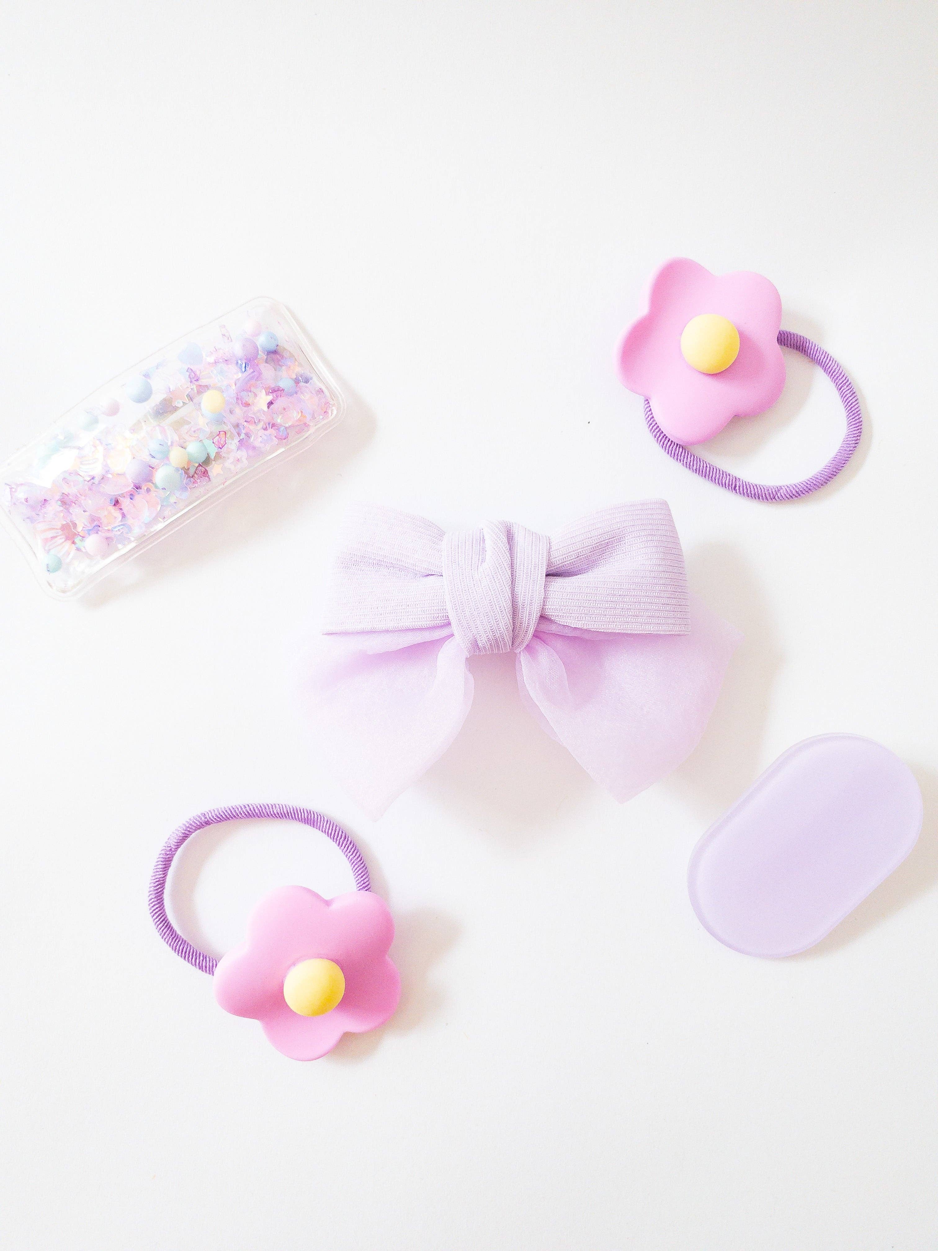 Eggy Cakes - Shay Bow and Confetti 5 Piece Hair Clip Set