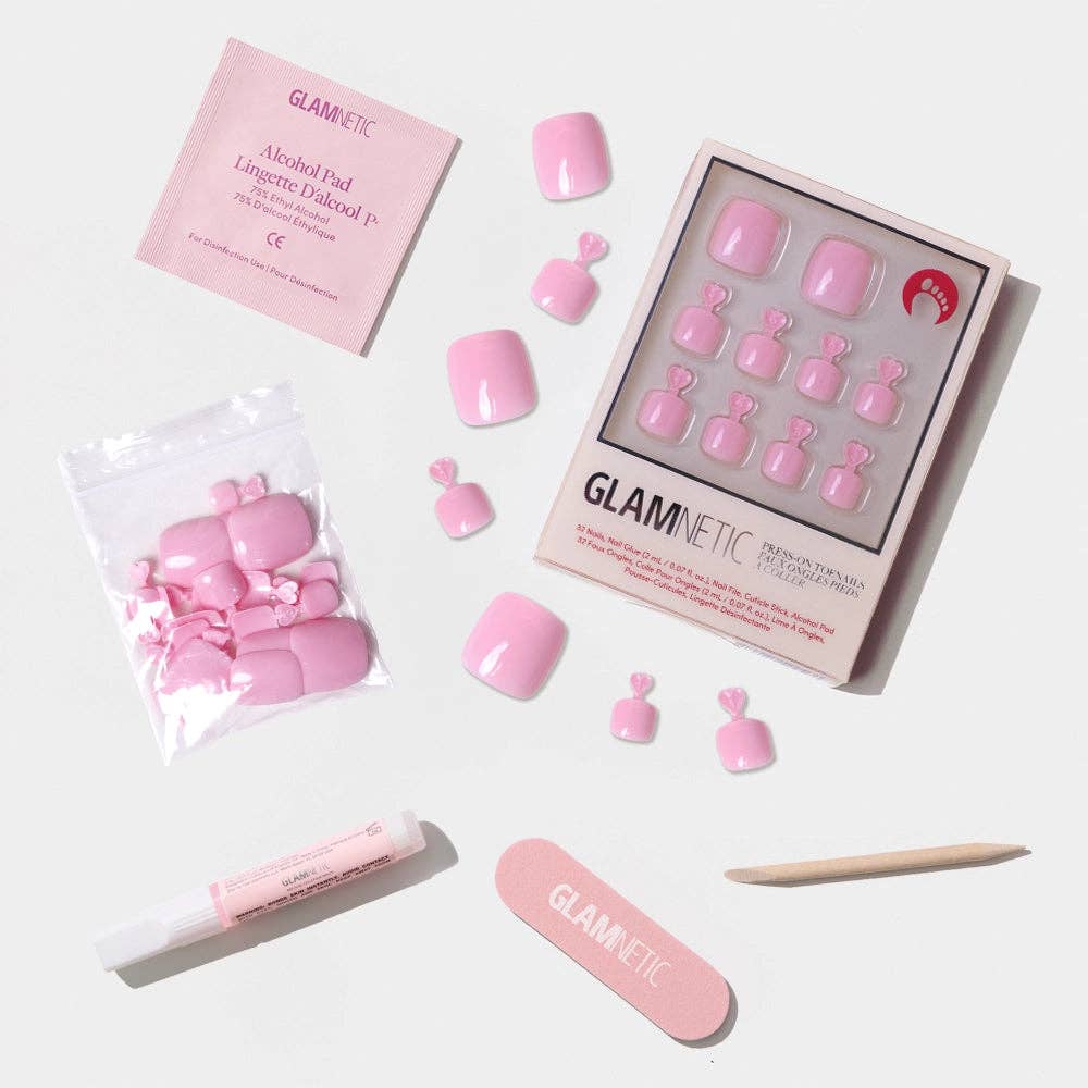 Glamnetic Press On Nails - Think Pink (Toenails)