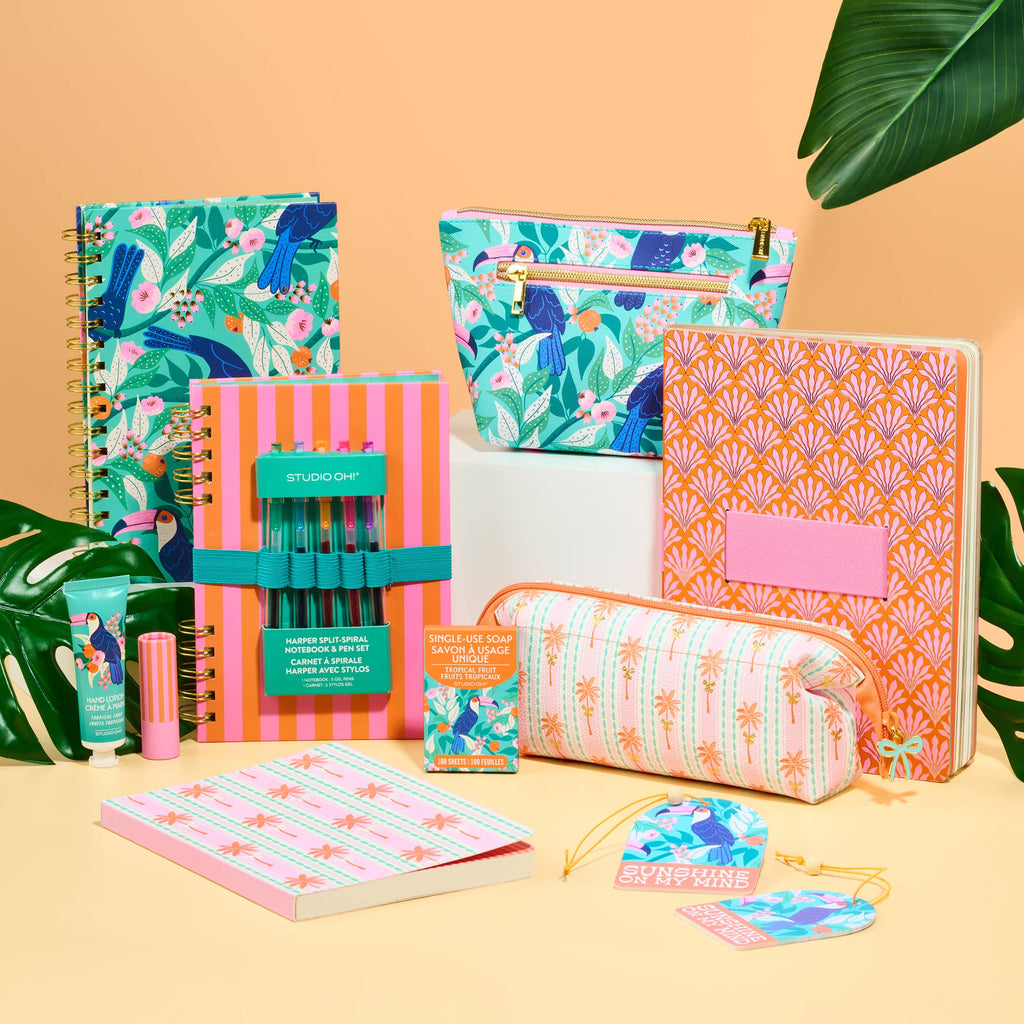 Studio Oh! - Cabana Stripes Harper Split-Spiral Notebook & Pen Set