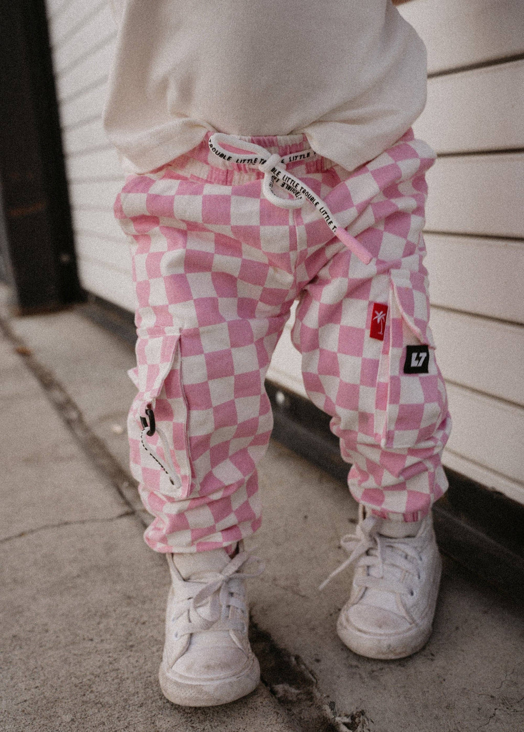 Little Trouble - Pink Checker Cargos