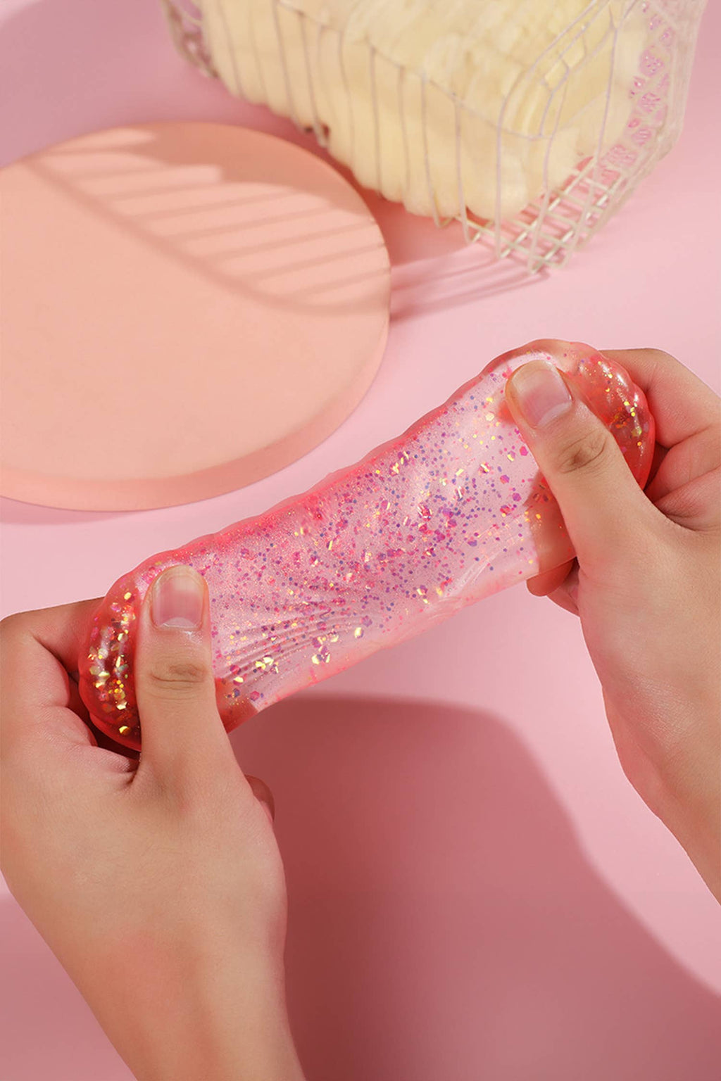 Pink Glitter Seashell Squishy