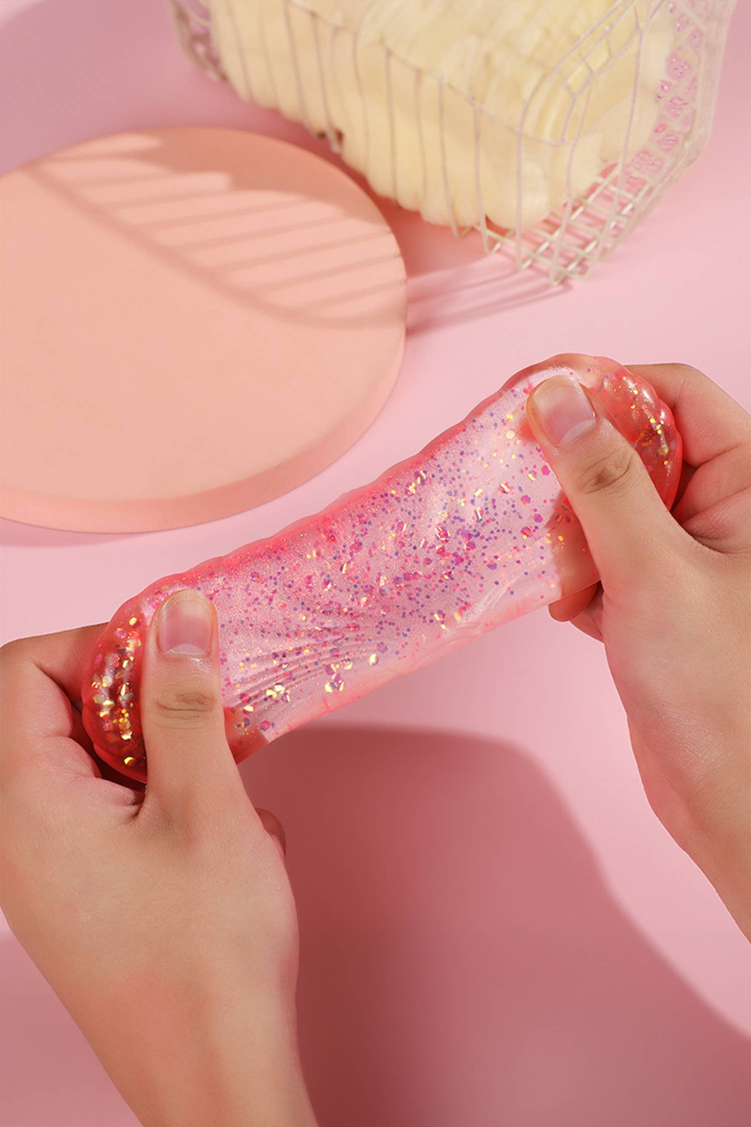 Pink Glitter Seashell Squishy