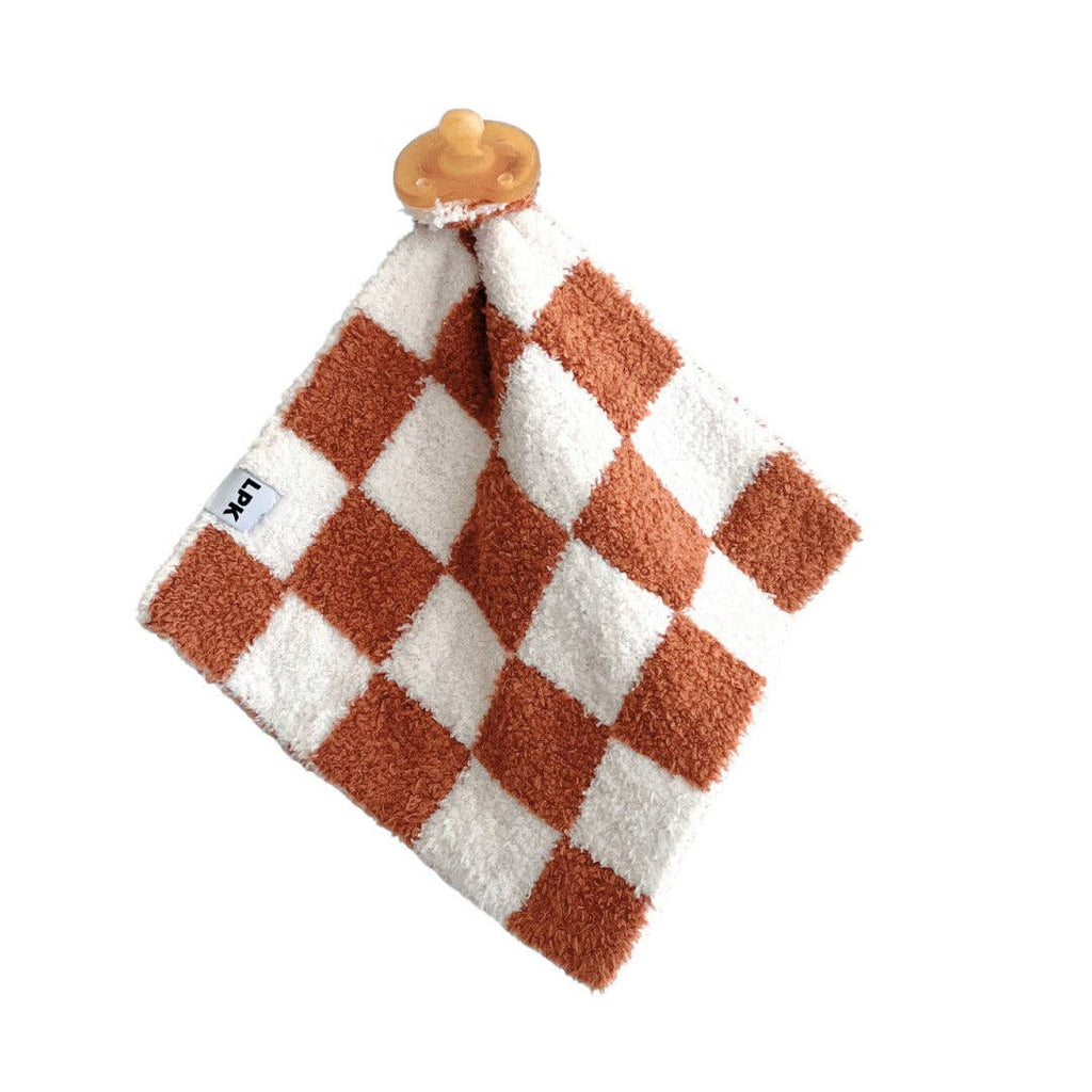 Lucky Panda Kids Lovey - Checkered Plush Copper
